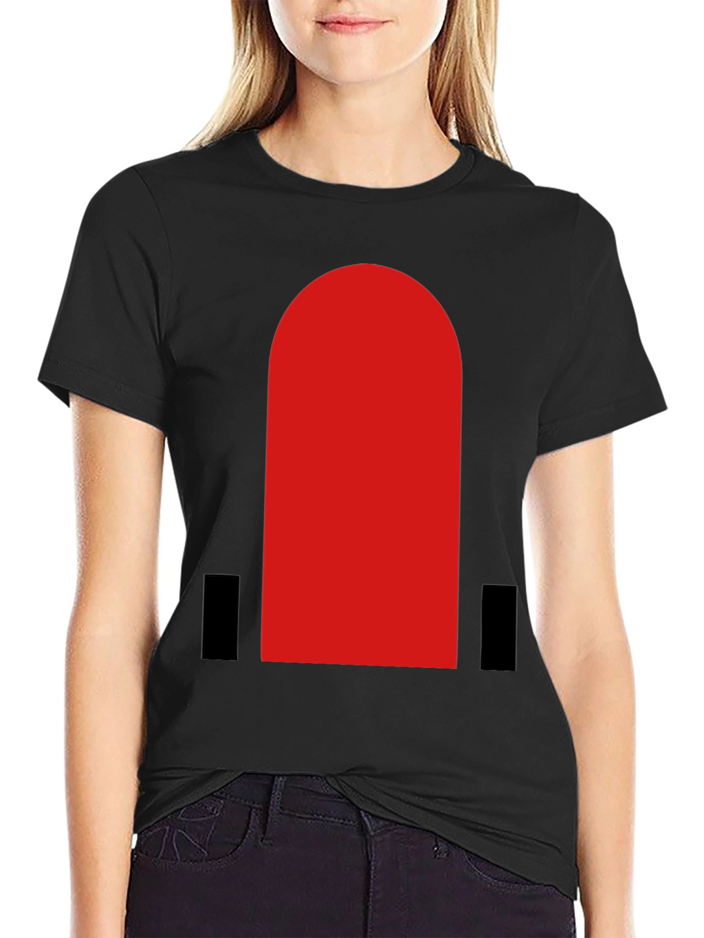 Bold Red Arch Graphic Black T-Shirt
