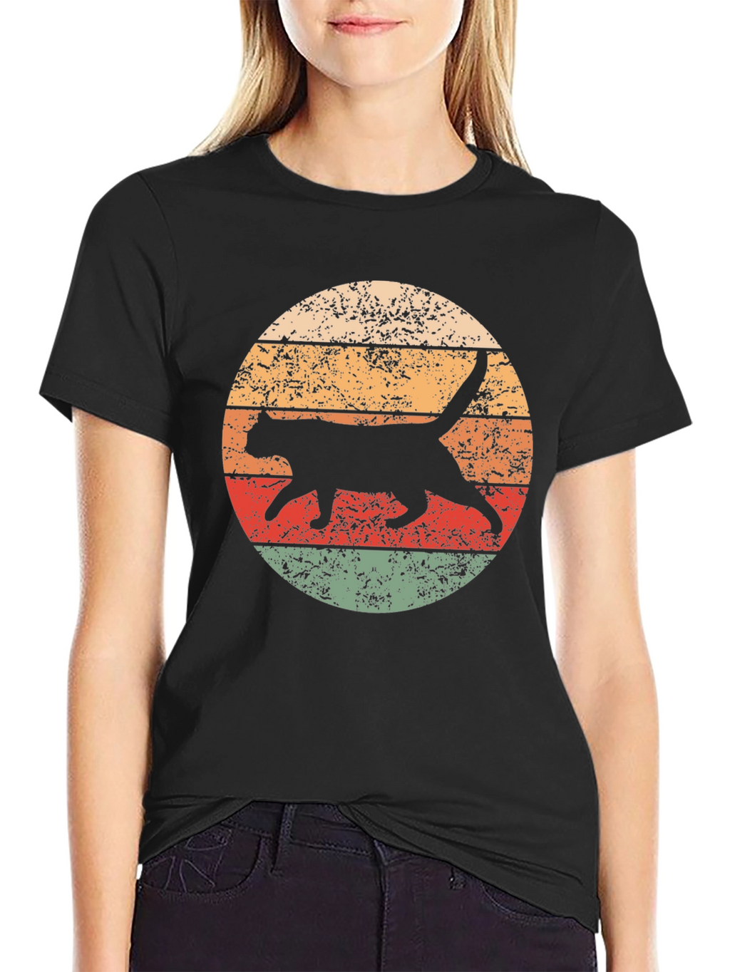 Retro Cat Graphic T-Shirt - Cool Feline Design