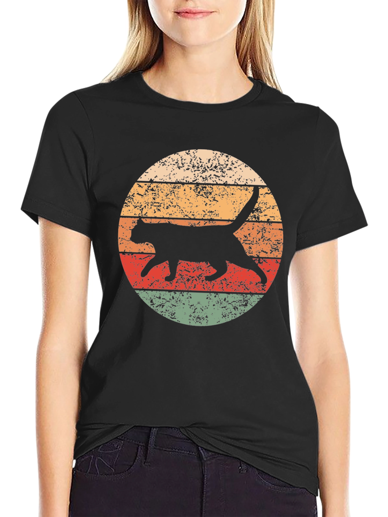 Retro Cat Graphic T-Shirt - Cool Feline Design