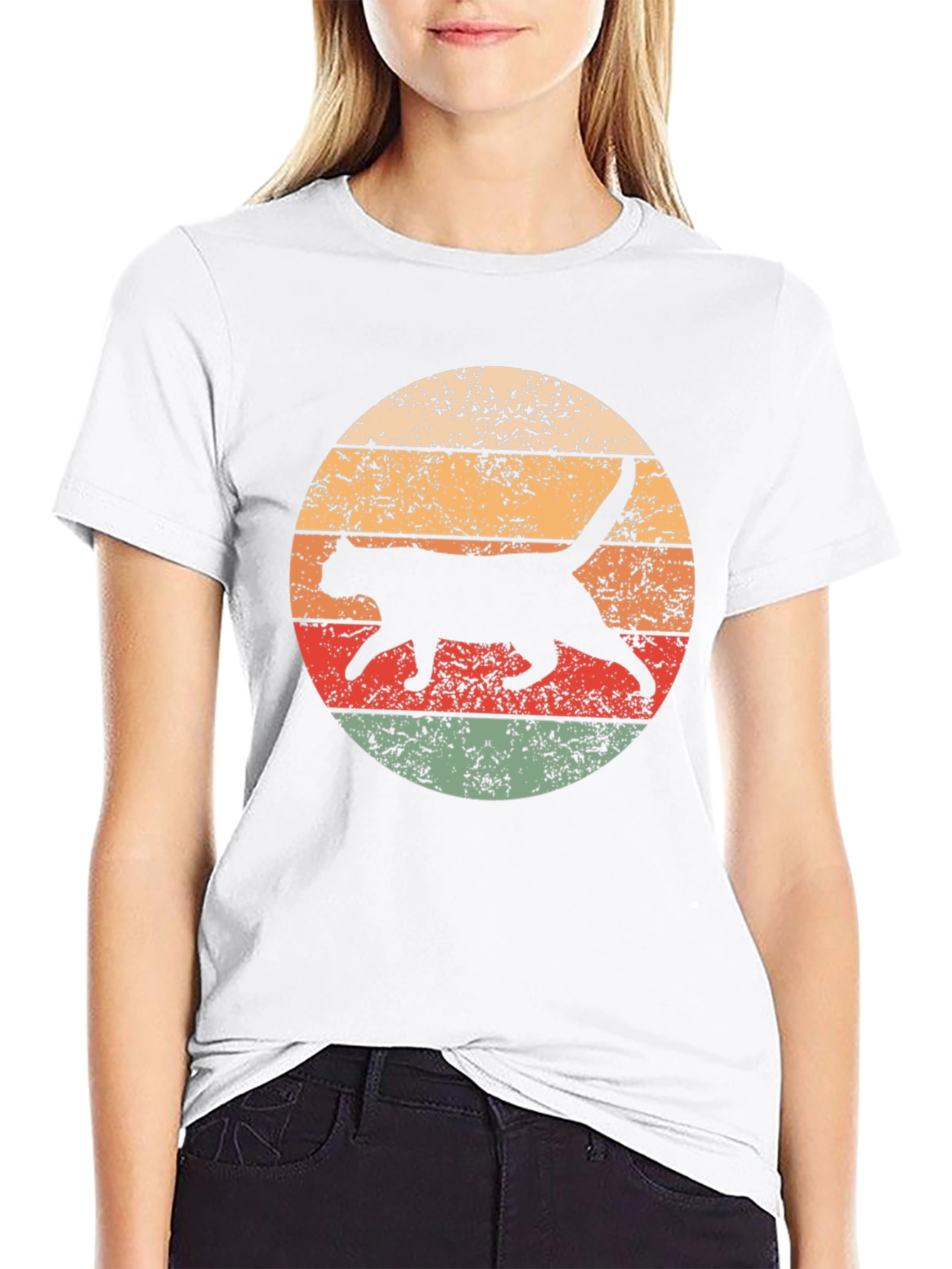 Retro Cat Graphic T-Shirt - Cool Feline Design