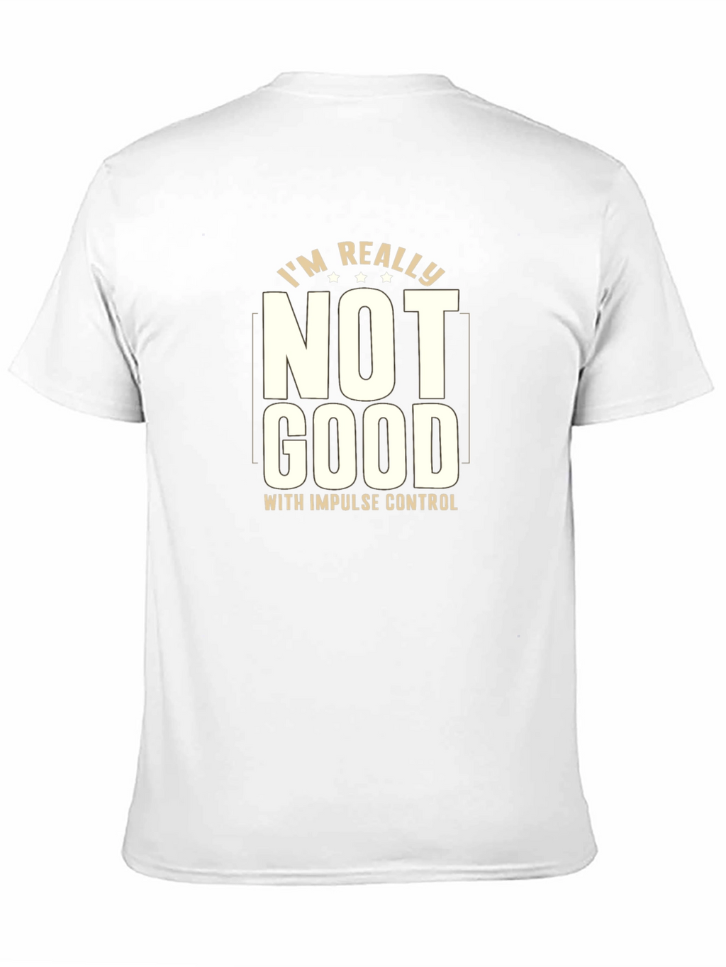 Funny Impulse Control Graphic Tee - Black Cotton Blend