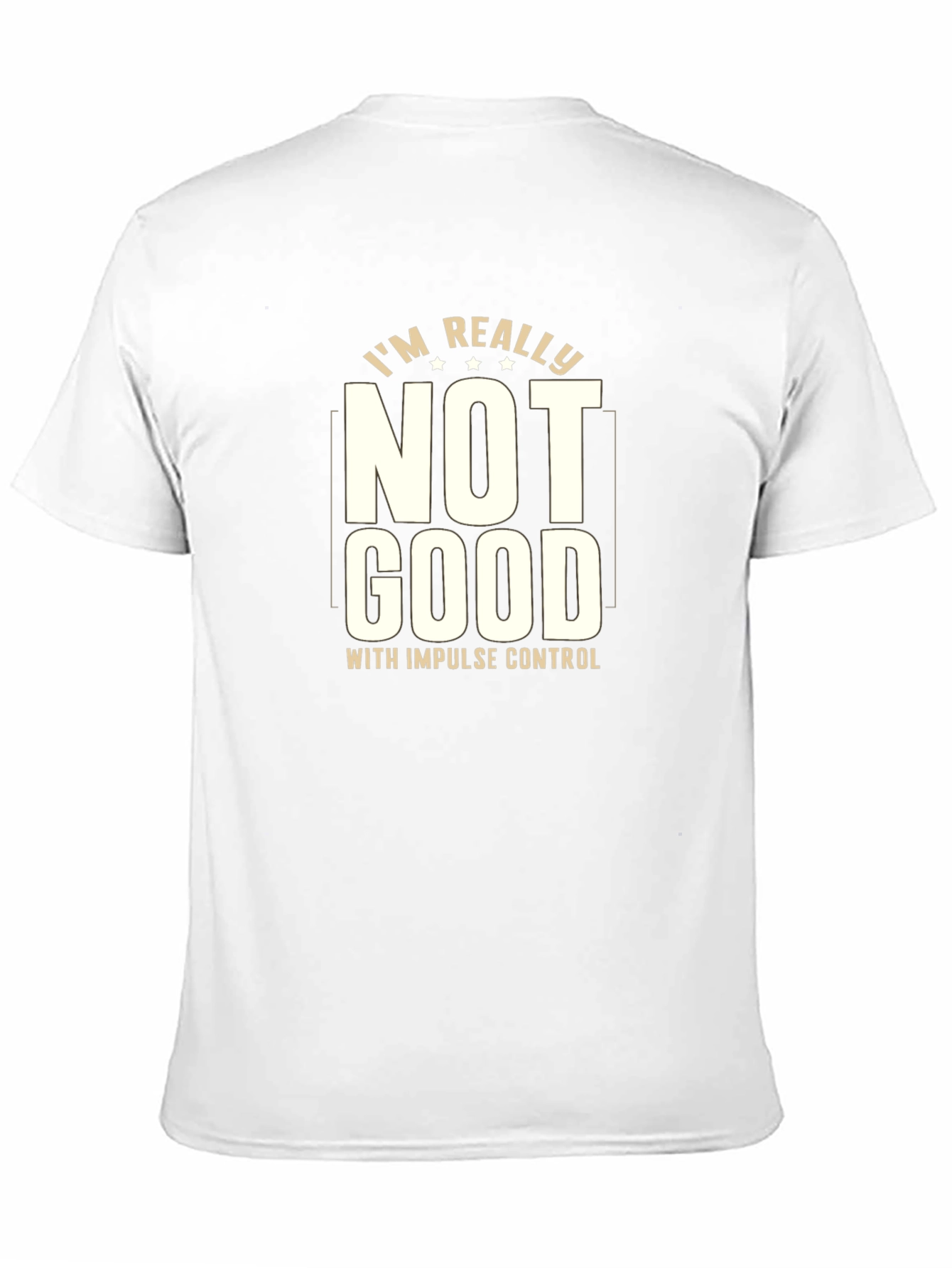 Funny Impulse Control Graphic Tee - Black Cotton Blend