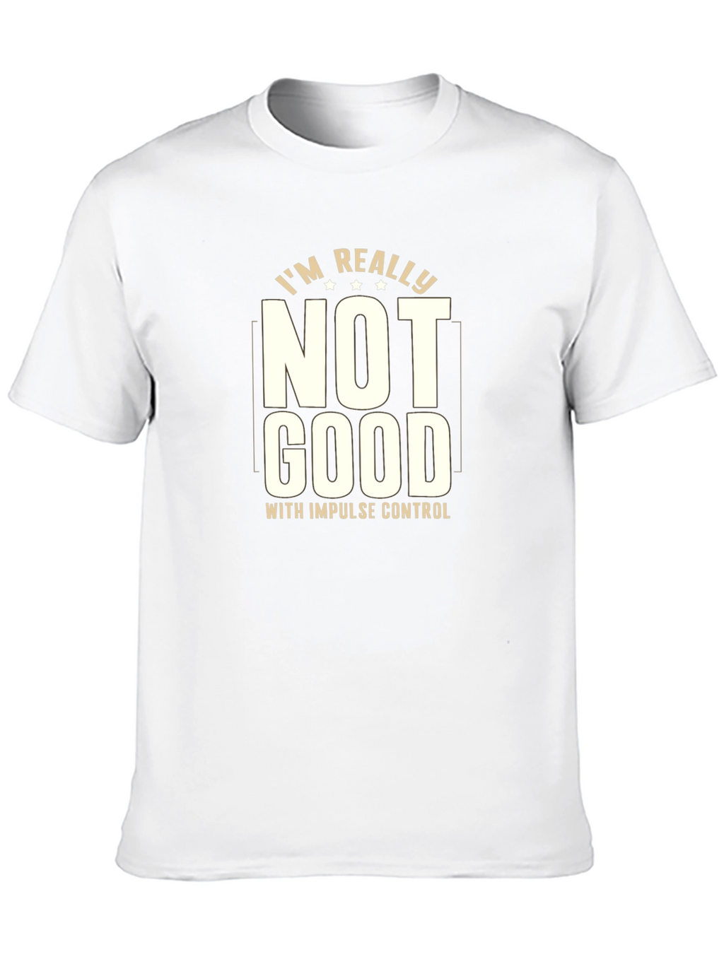 Funny Impulse Control Graphic Tee - Black Cotton Blend