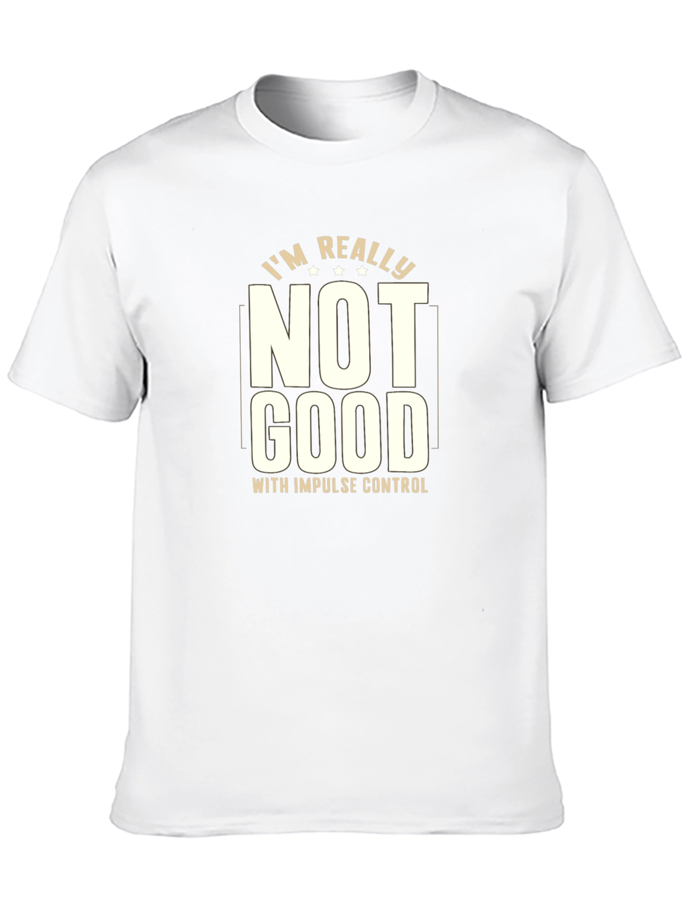 Funny Impulse Control Graphic Tee - Black Cotton Blend