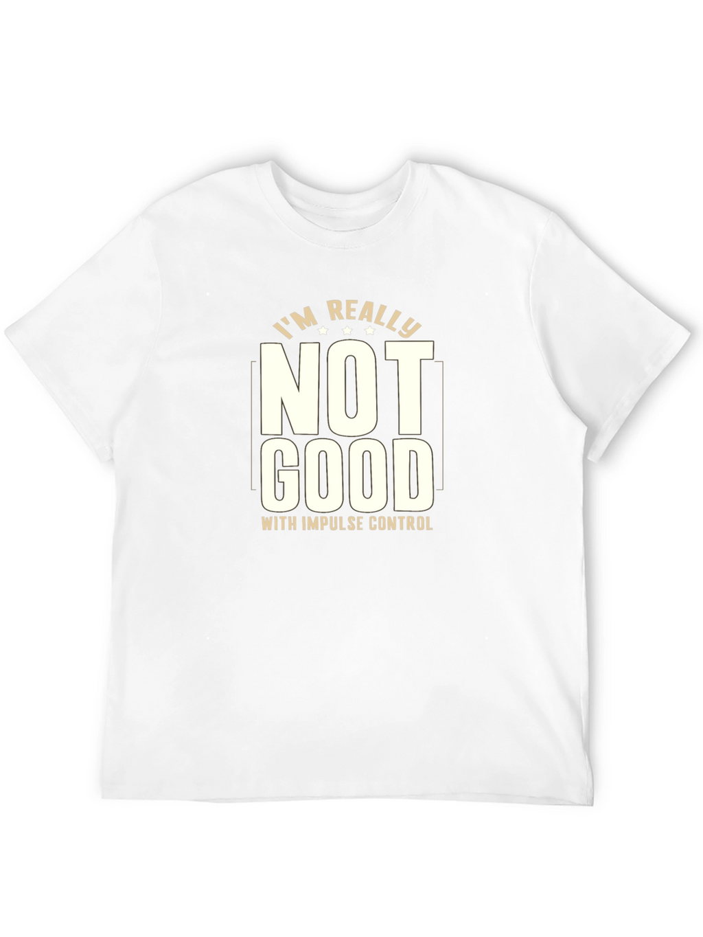 Funny Impulse Control Graphic Tee - Black Cotton Blend