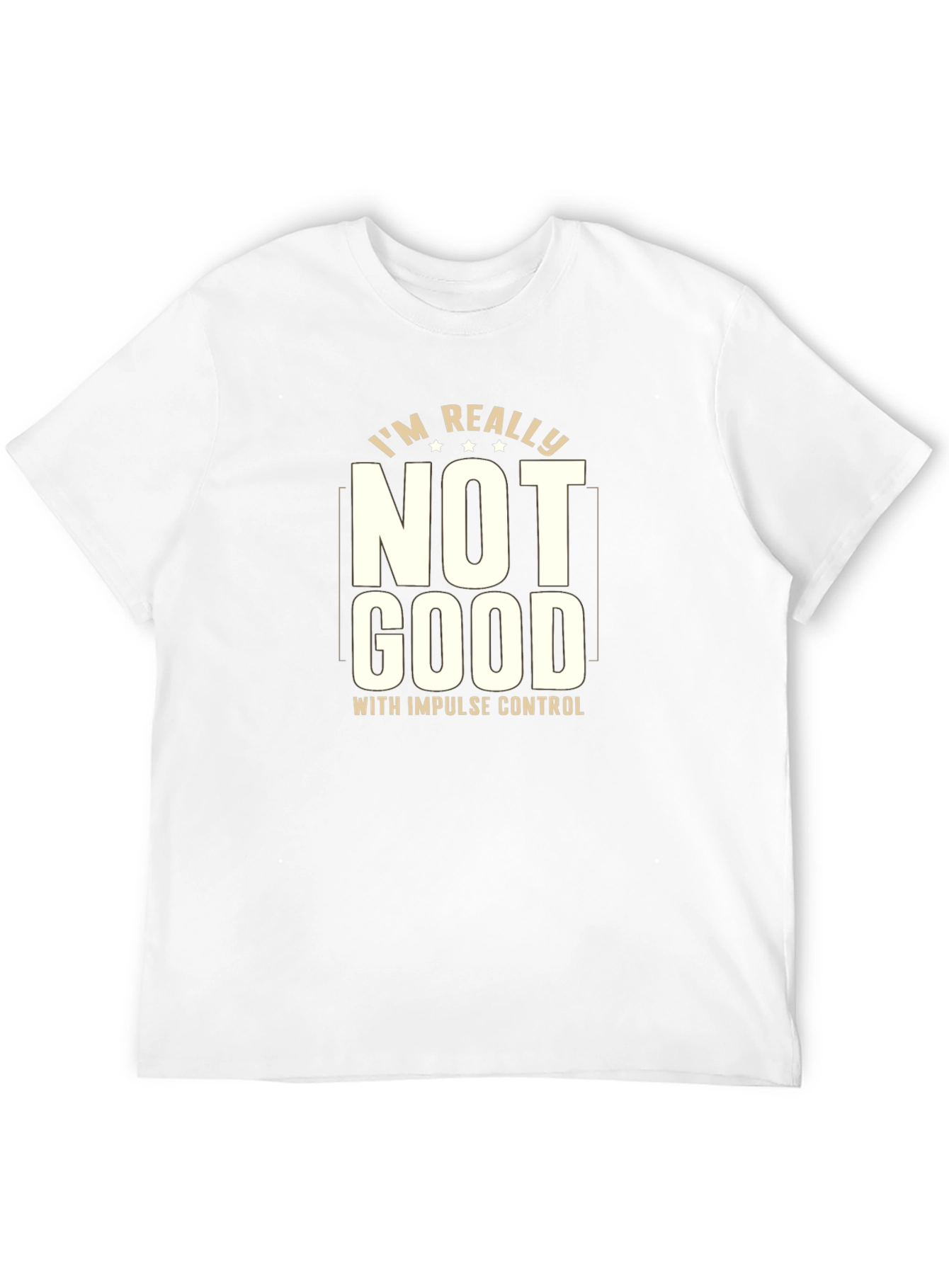 Funny Impulse Control Graphic Tee - Black Cotton Blend