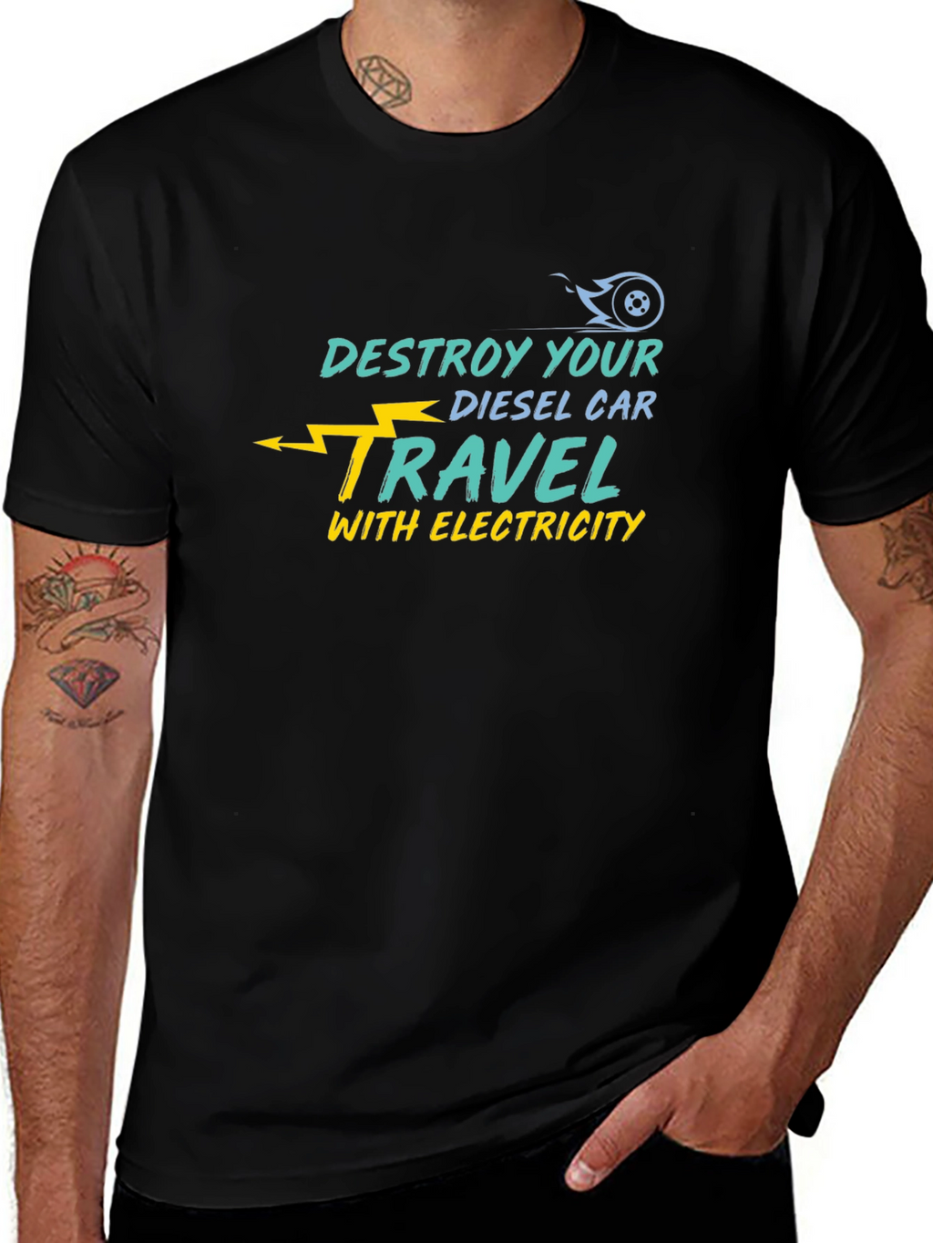 Destroy Your Diesel Car Electric Travel T-Shirt