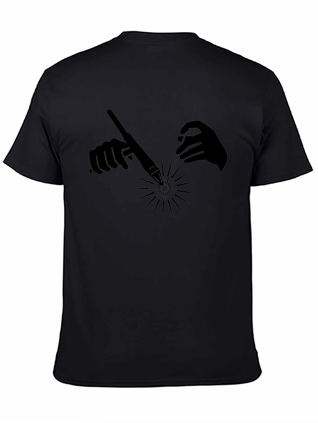 Welding Hands Graphic Tee - Black Cotton T-Shirt