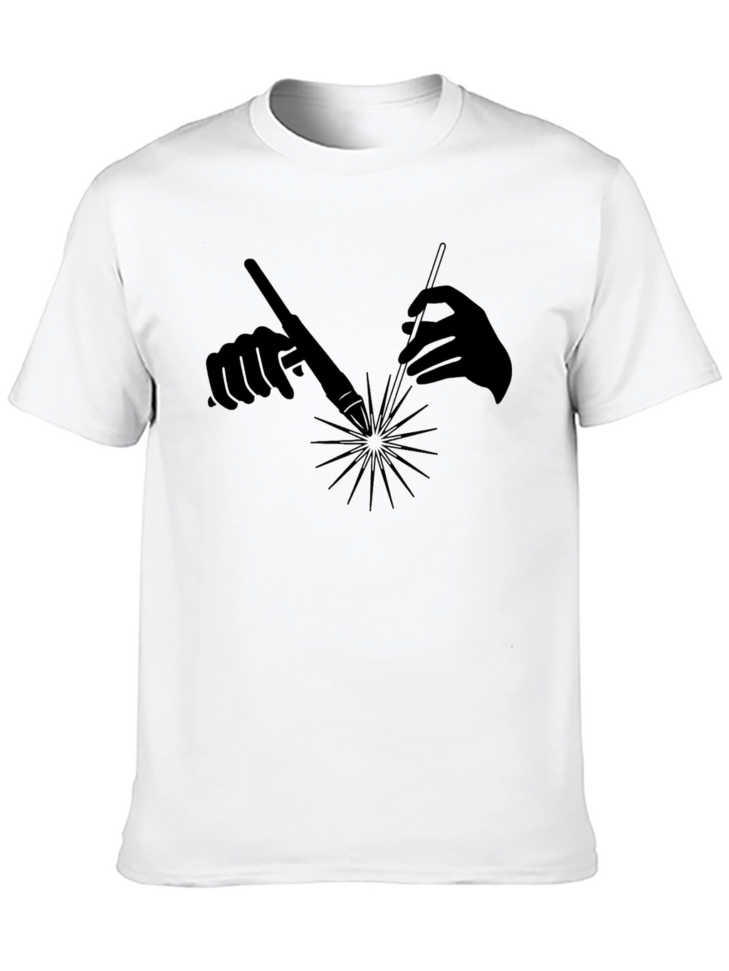Welding Hands Graphic Tee - Black Cotton T-Shirt