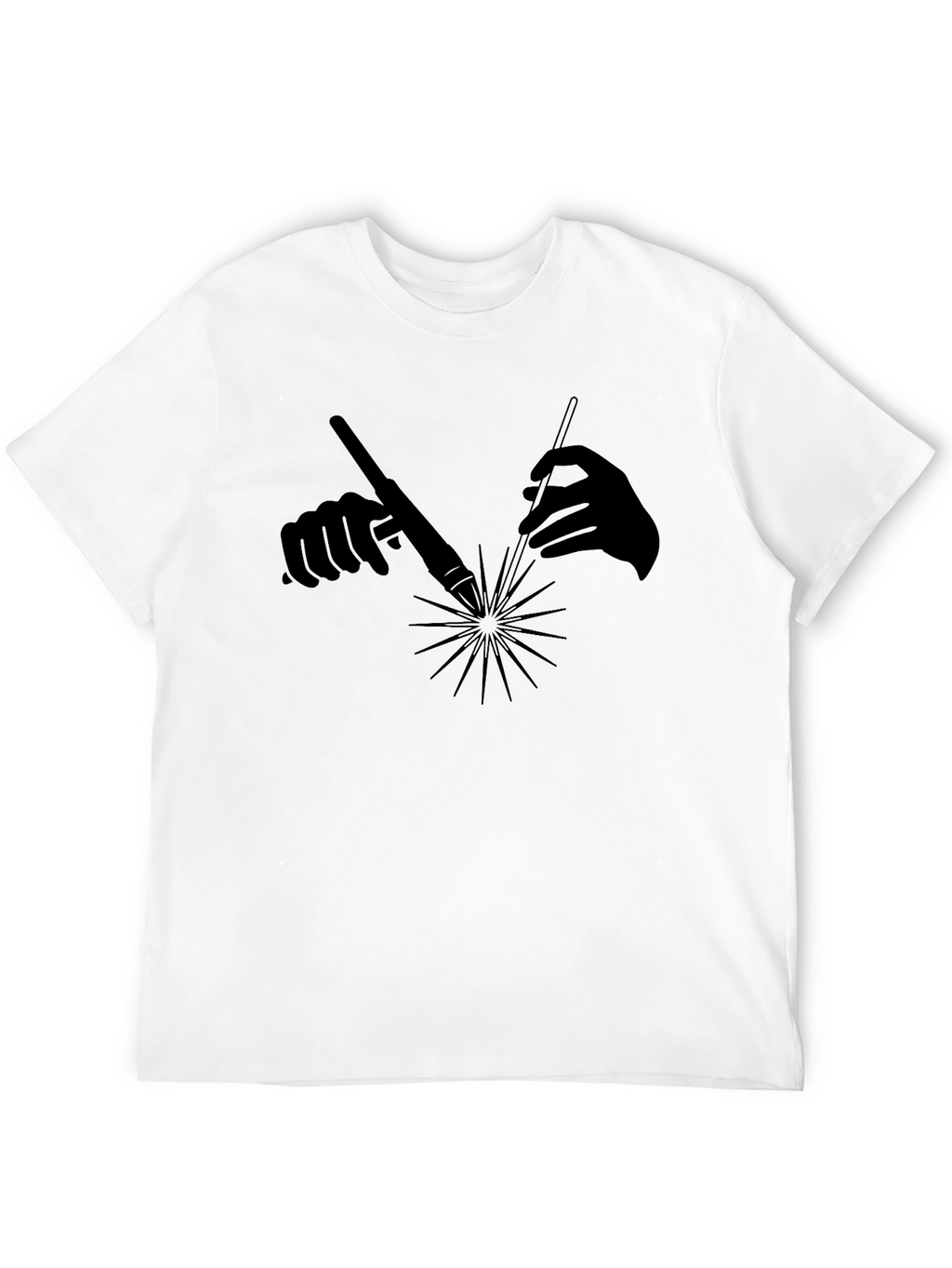 Welding Hands Graphic Tee - Black Cotton T-Shirt