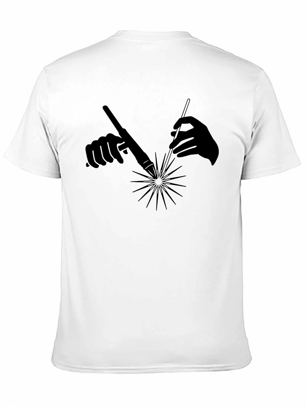 Welding Hands Graphic Tee - Black Cotton T-Shirt