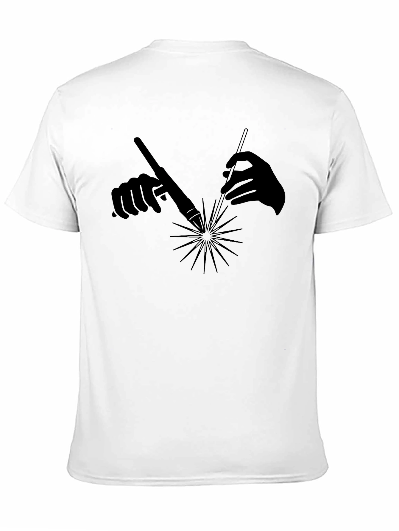 Welding Hands Graphic Tee - Black Cotton T-Shirt