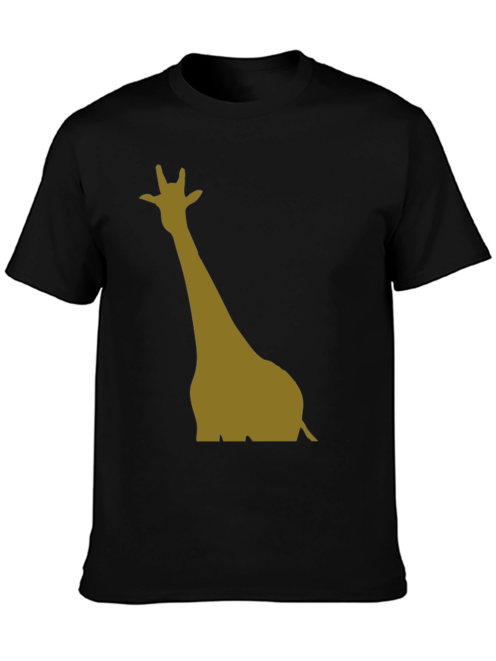 Giraffe Silhouette Black T-Shirt