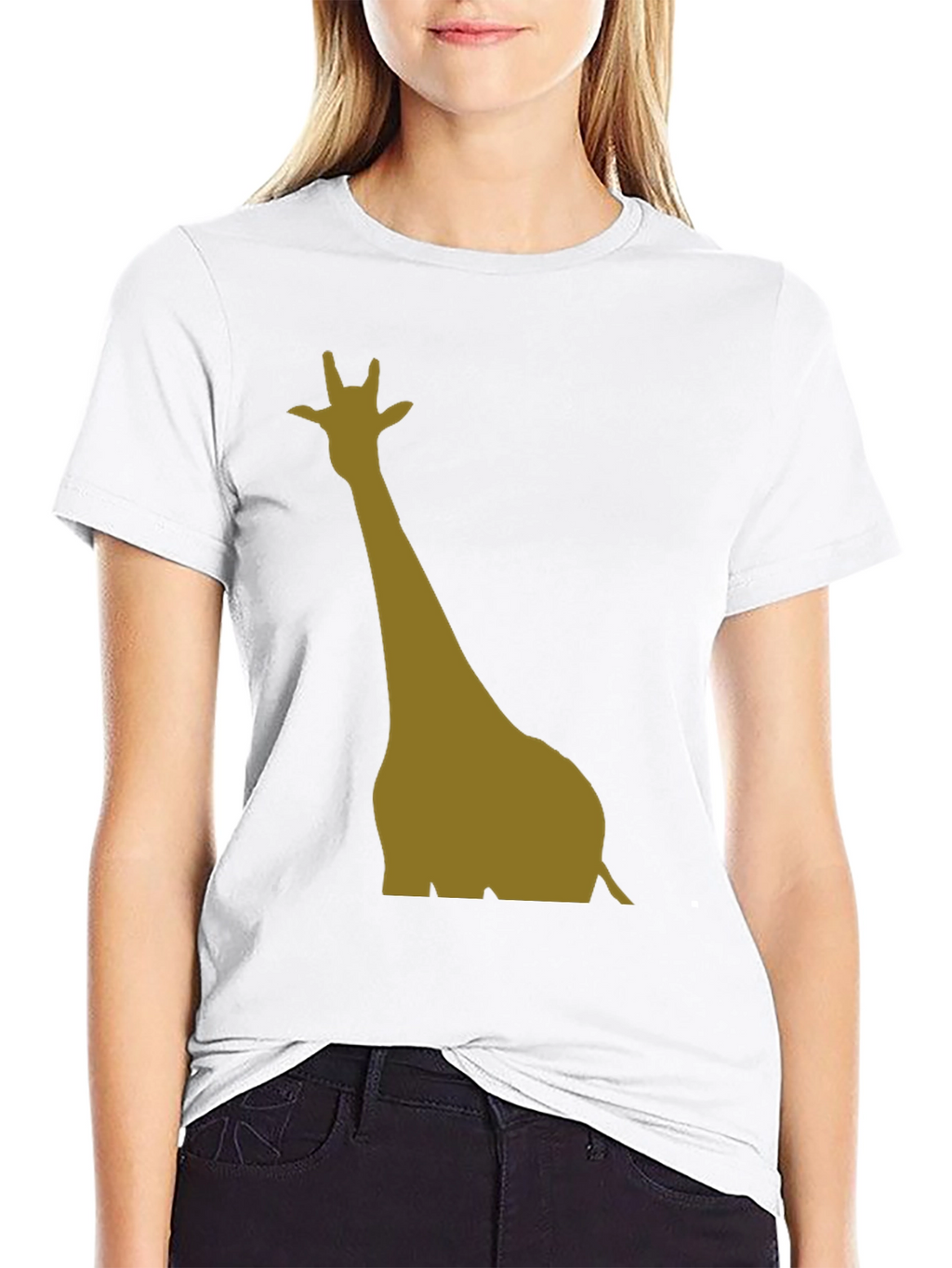 Giraffe Silhouette Black T-Shirt