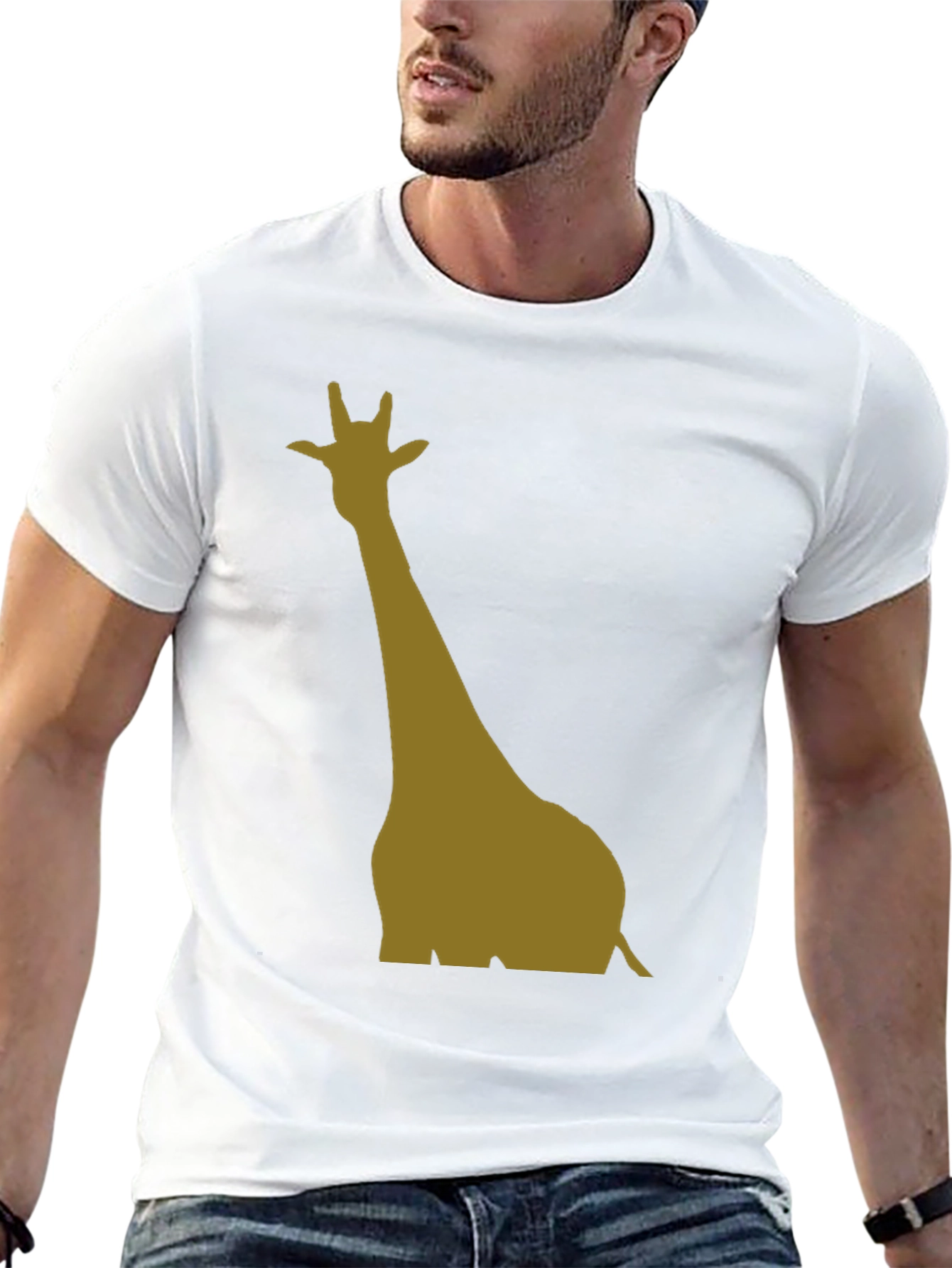 Giraffe Silhouette Black T-Shirt