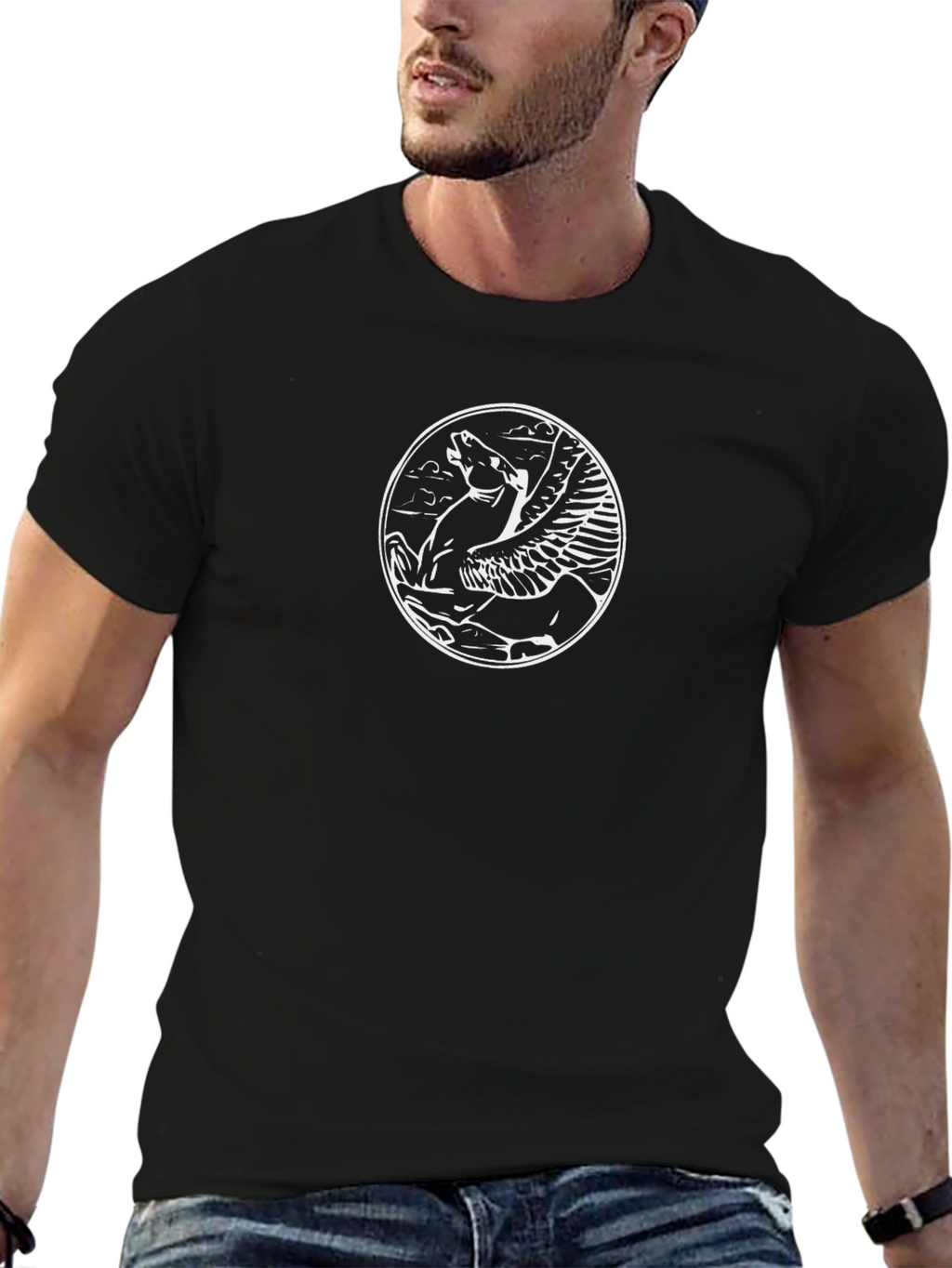 Pegasus Graphic Black T-Shirt