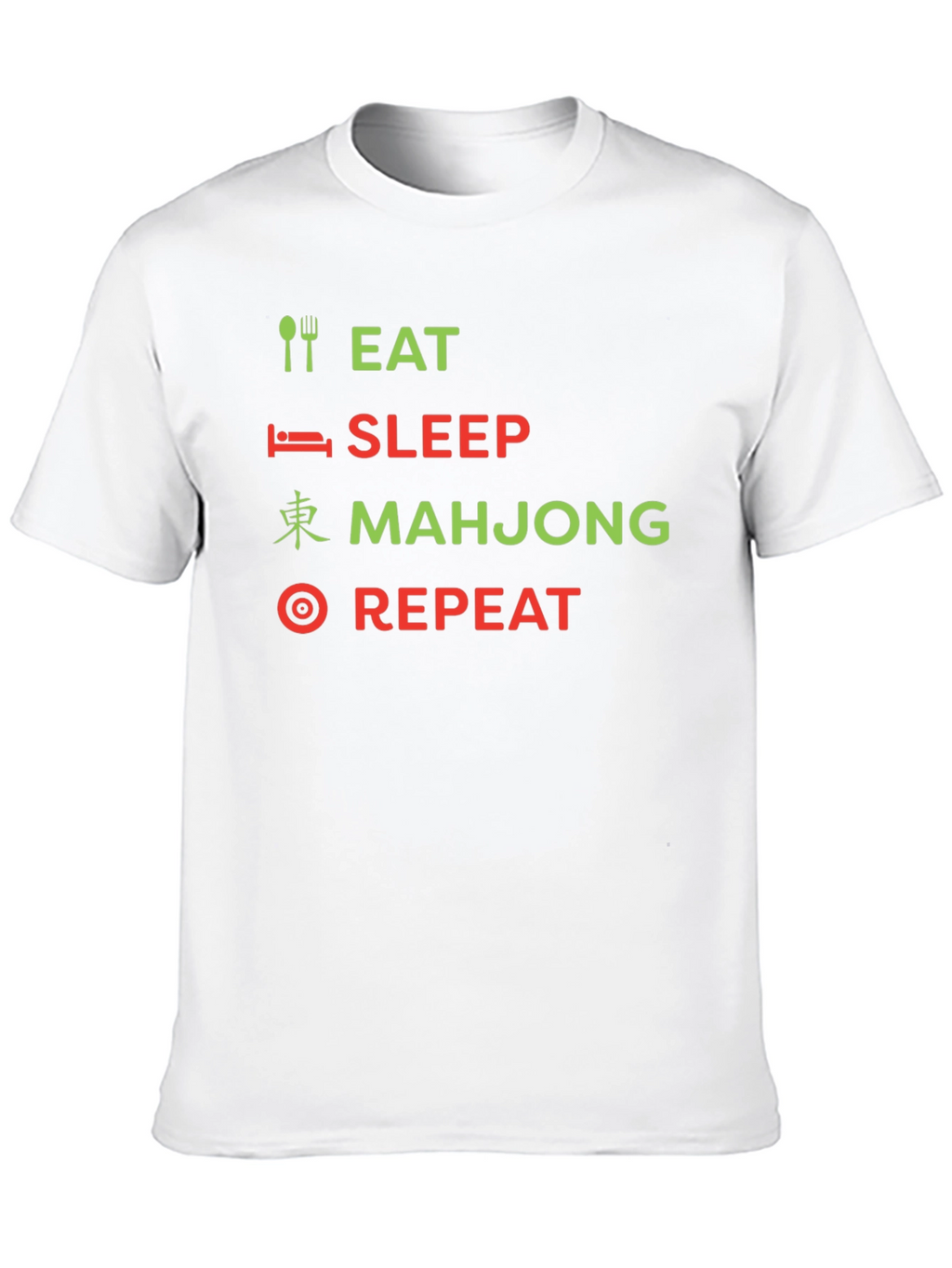 Eat Sleep Mahjong Repeat Black Graphic Tee