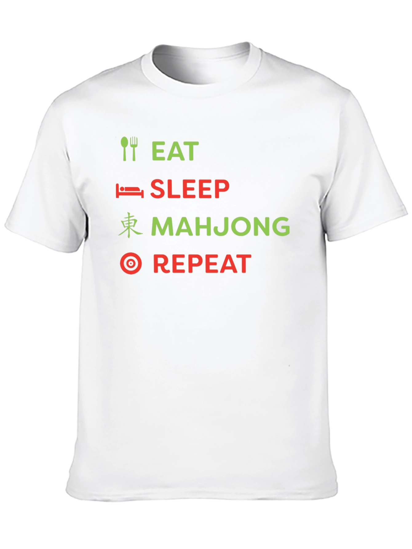 Eat Sleep Mahjong Repeat Black Graphic Tee