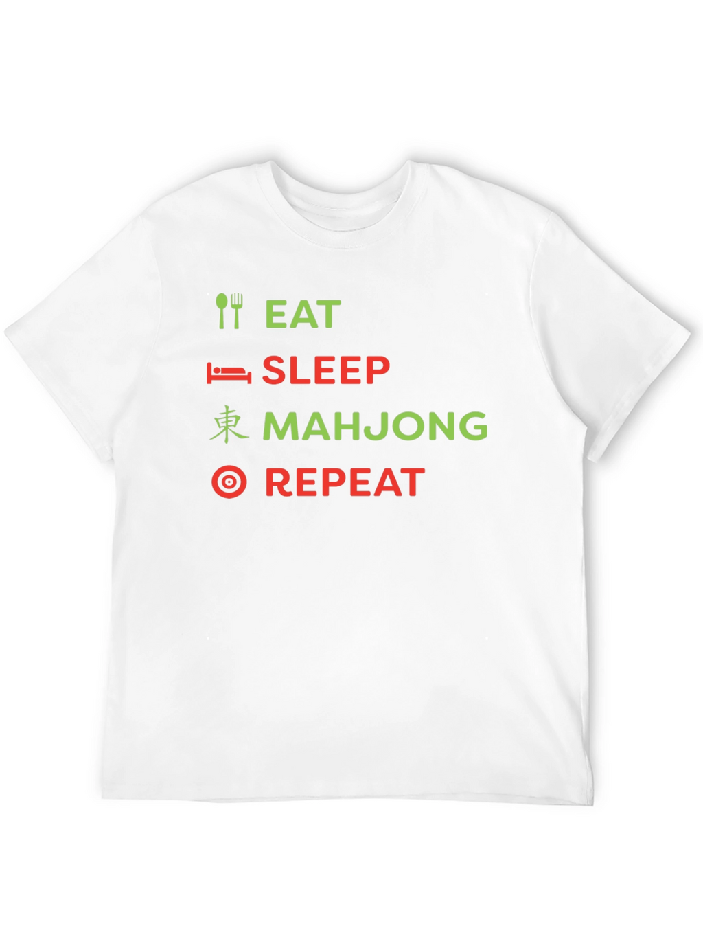 Eat Sleep Mahjong Repeat Black Graphic Tee
