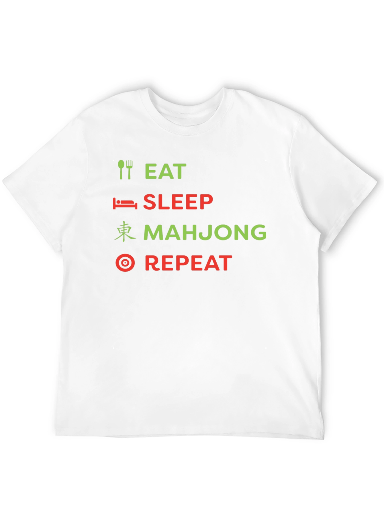 Eat Sleep Mahjong Repeat Black Graphic Tee