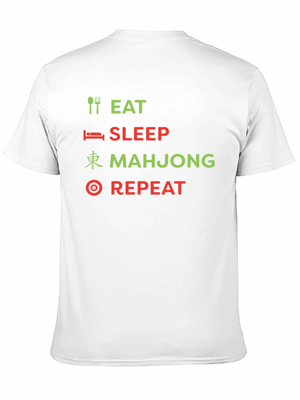 Eat Sleep Mahjong Repeat Black Graphic Tee