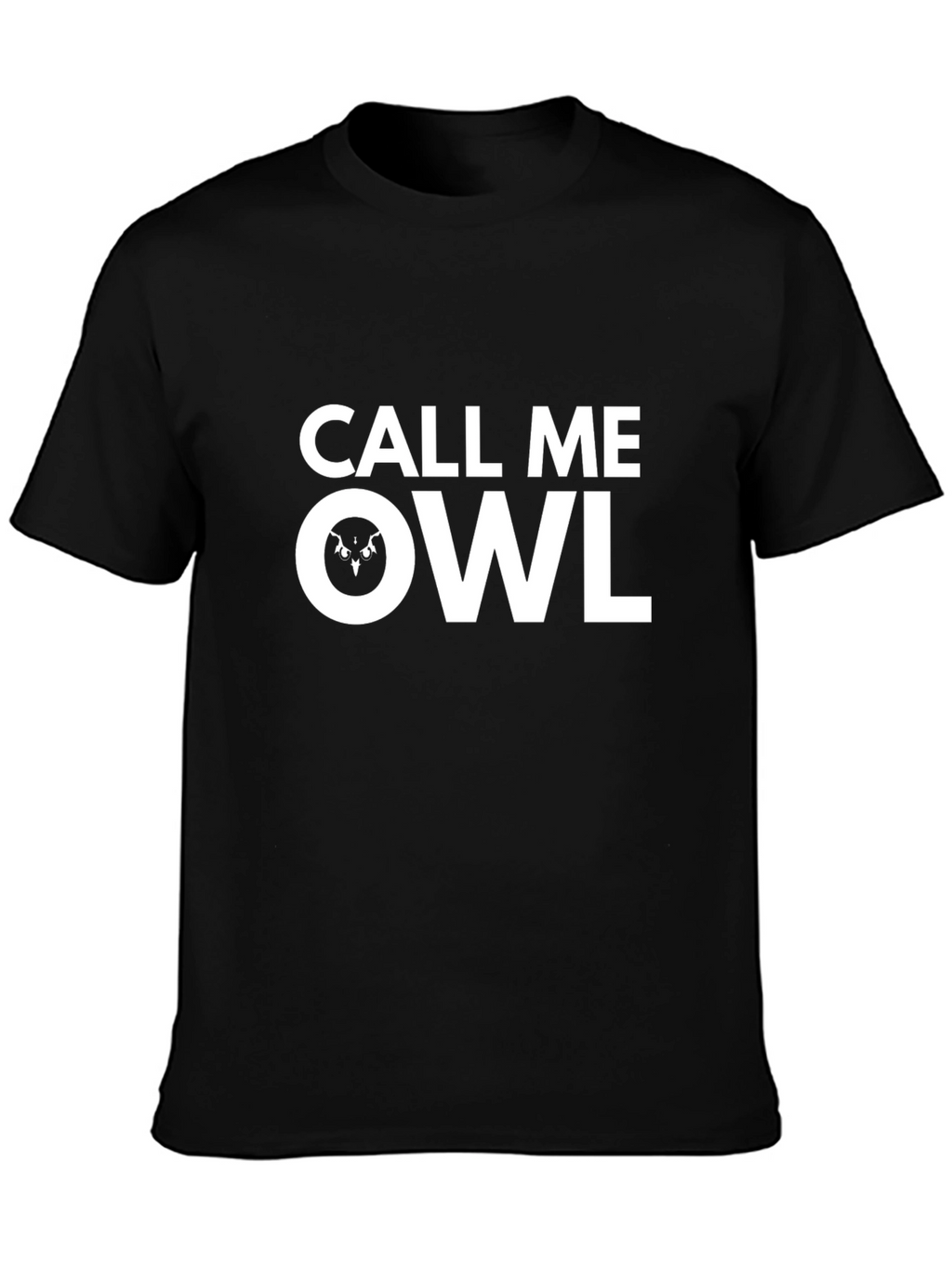 Call Me Owl Graphic T-Shirt - Black