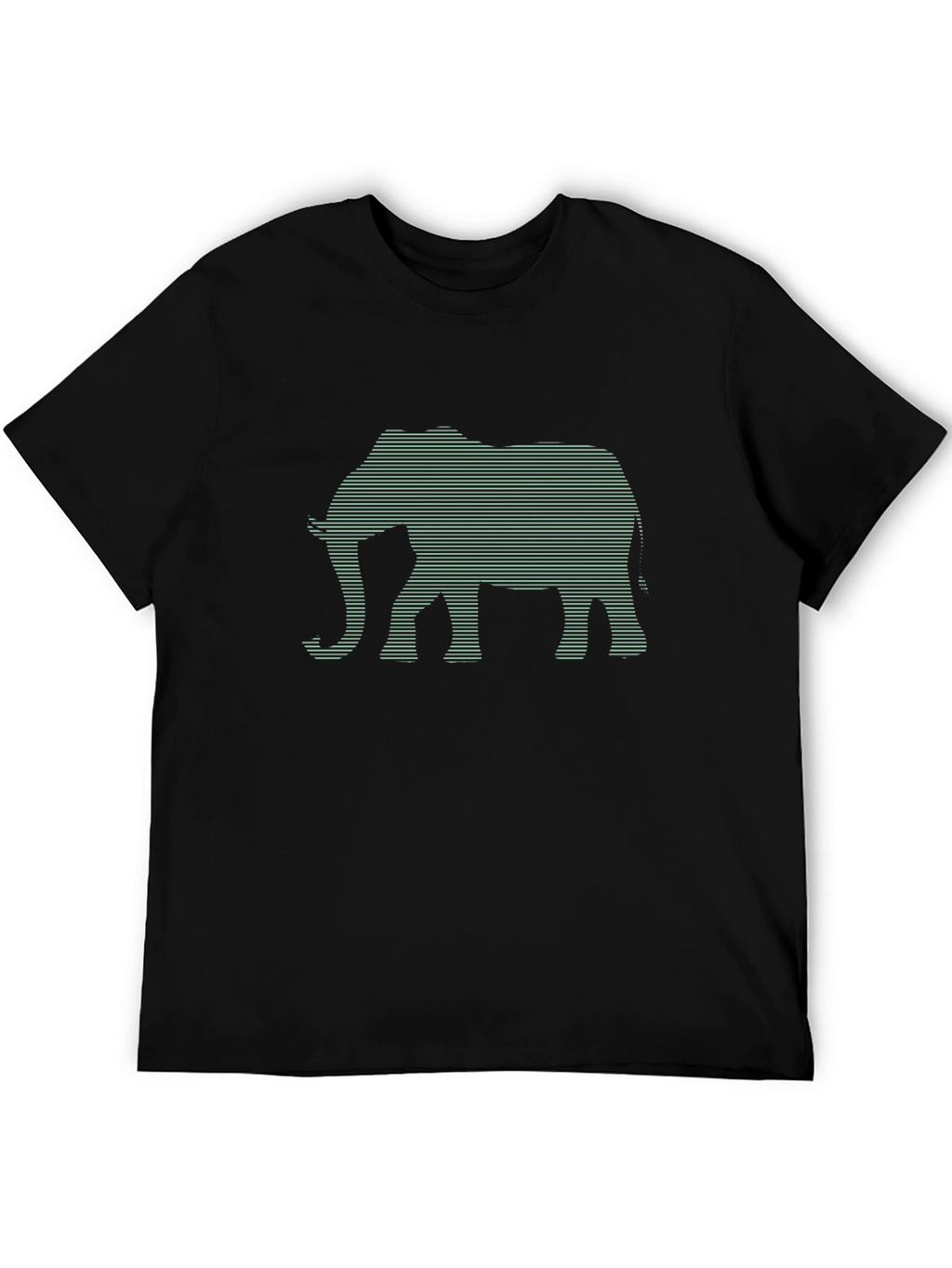Elephant Graphic Tee - Stylish Striped Design