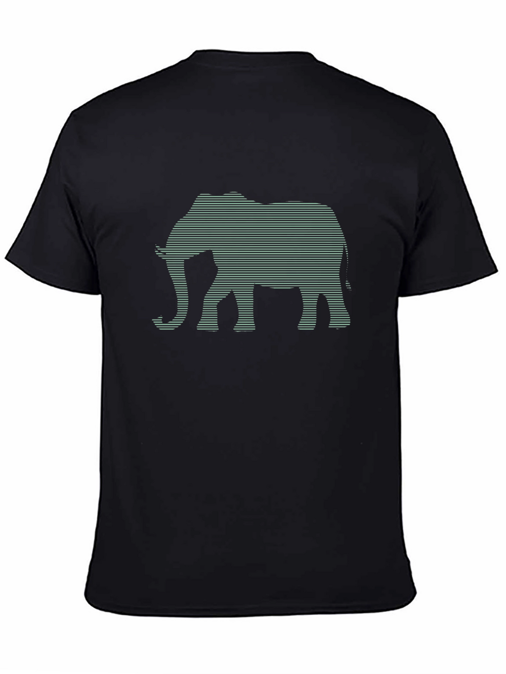 Elephant Graphic Tee - Stylish Striped Design