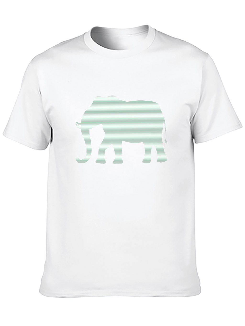 Elephant Graphic Tee - Stylish Striped Design