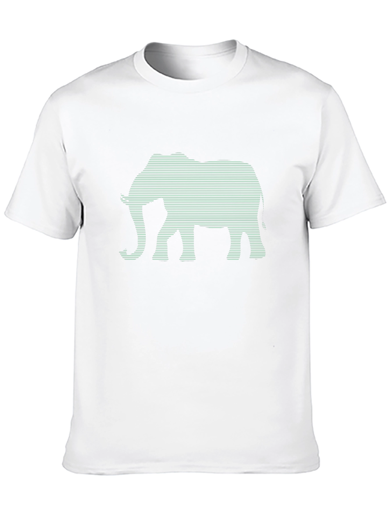 Elephant Graphic Tee - Stylish Striped Design