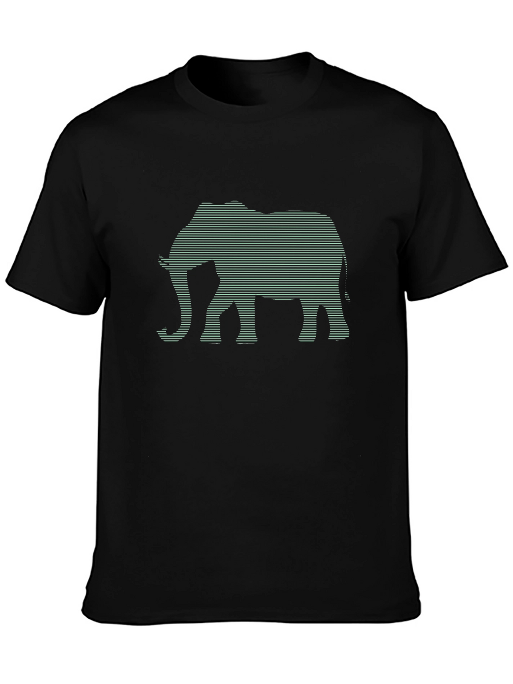 Elephant Graphic Tee - Stylish Striped Design