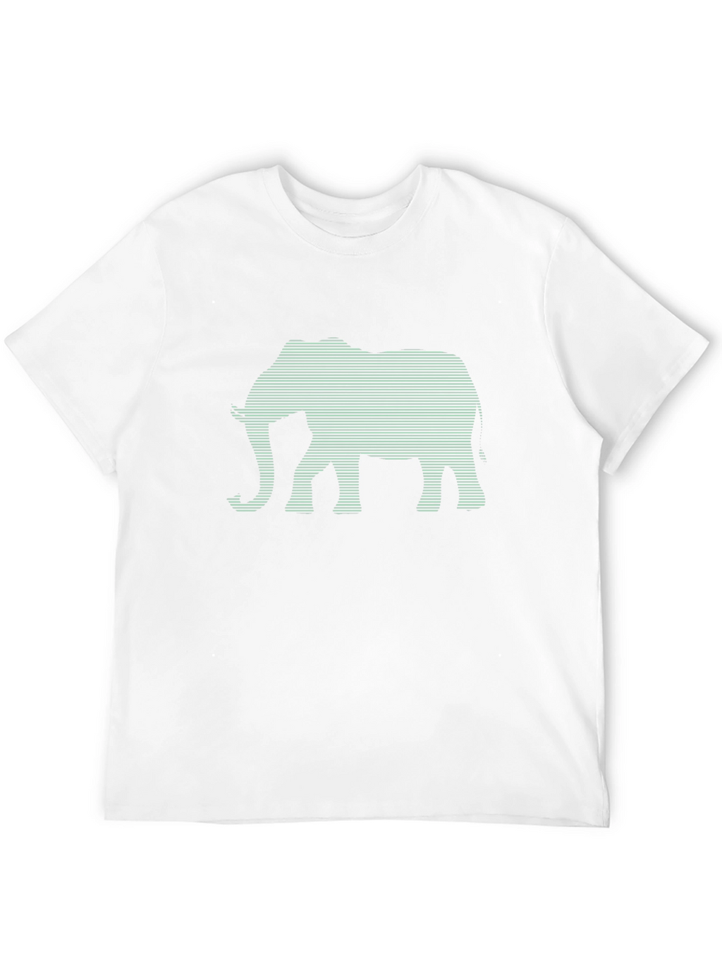 Elephant Graphic Tee - Stylish Striped Design