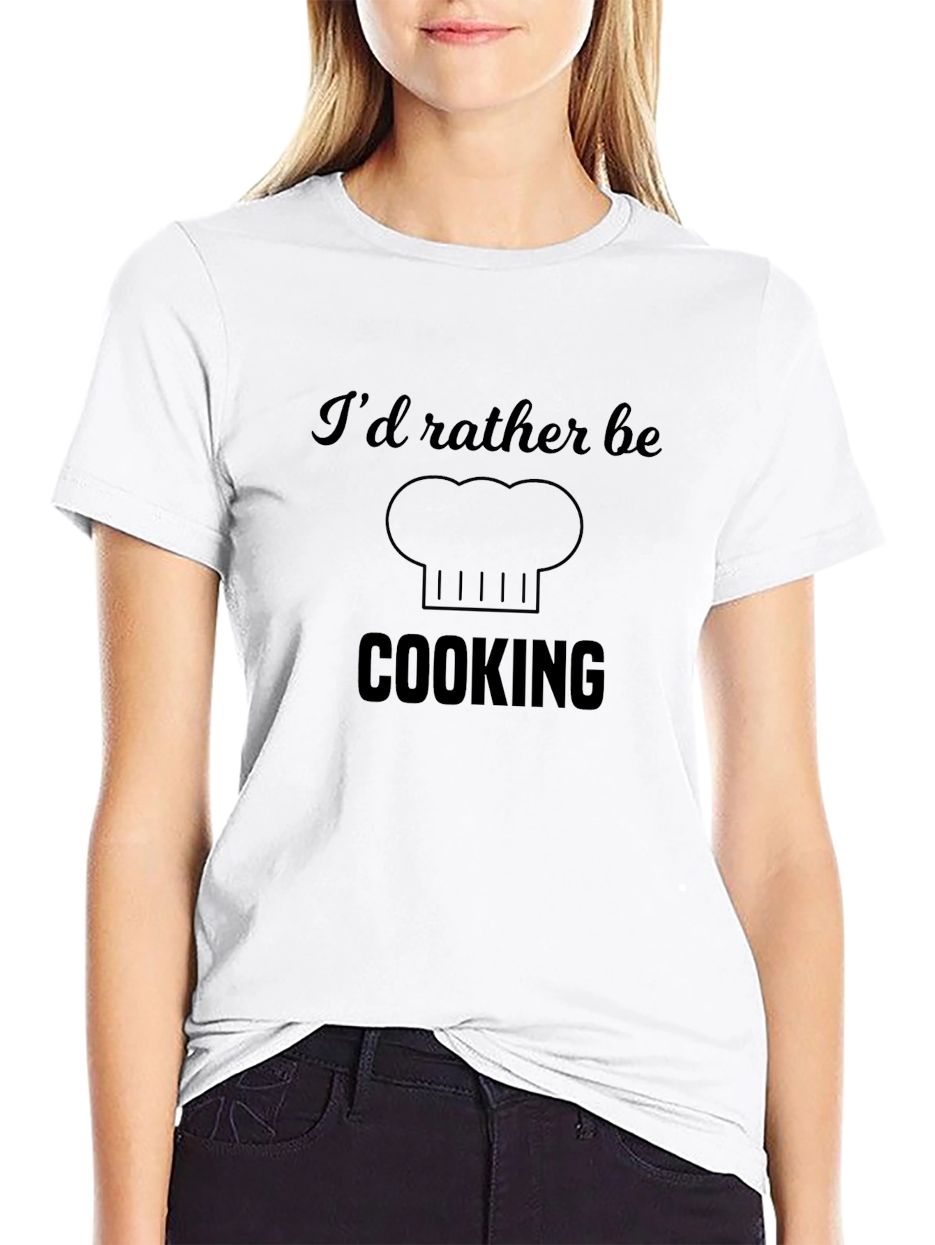 Id Rather Be Cooking Black T-Shirt
