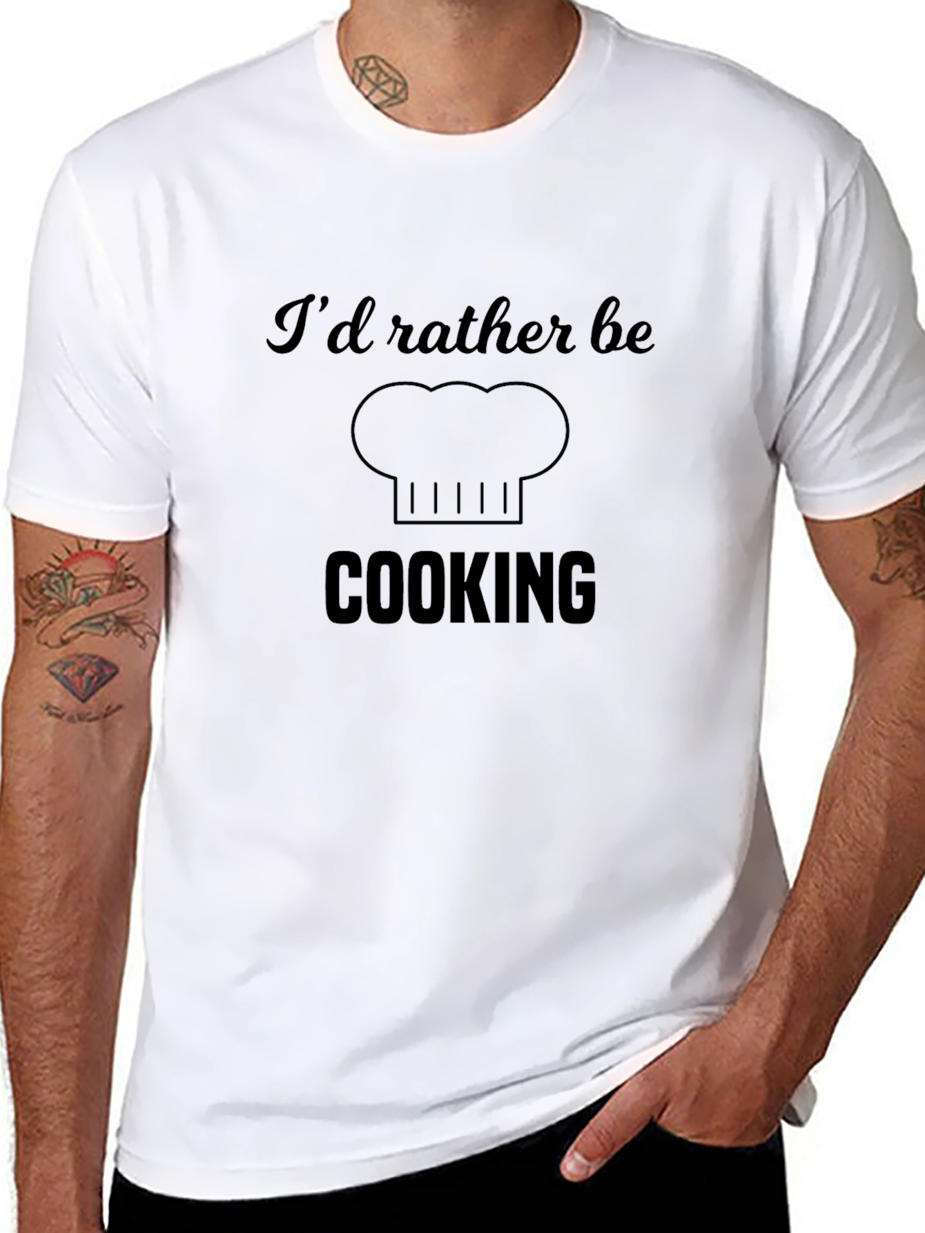 Id Rather Be Cooking Black T-Shirt