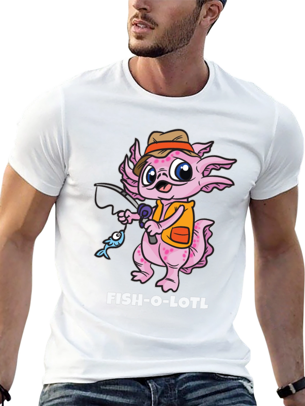 Fish-O-Lotl Graphic T-Shirt - Black