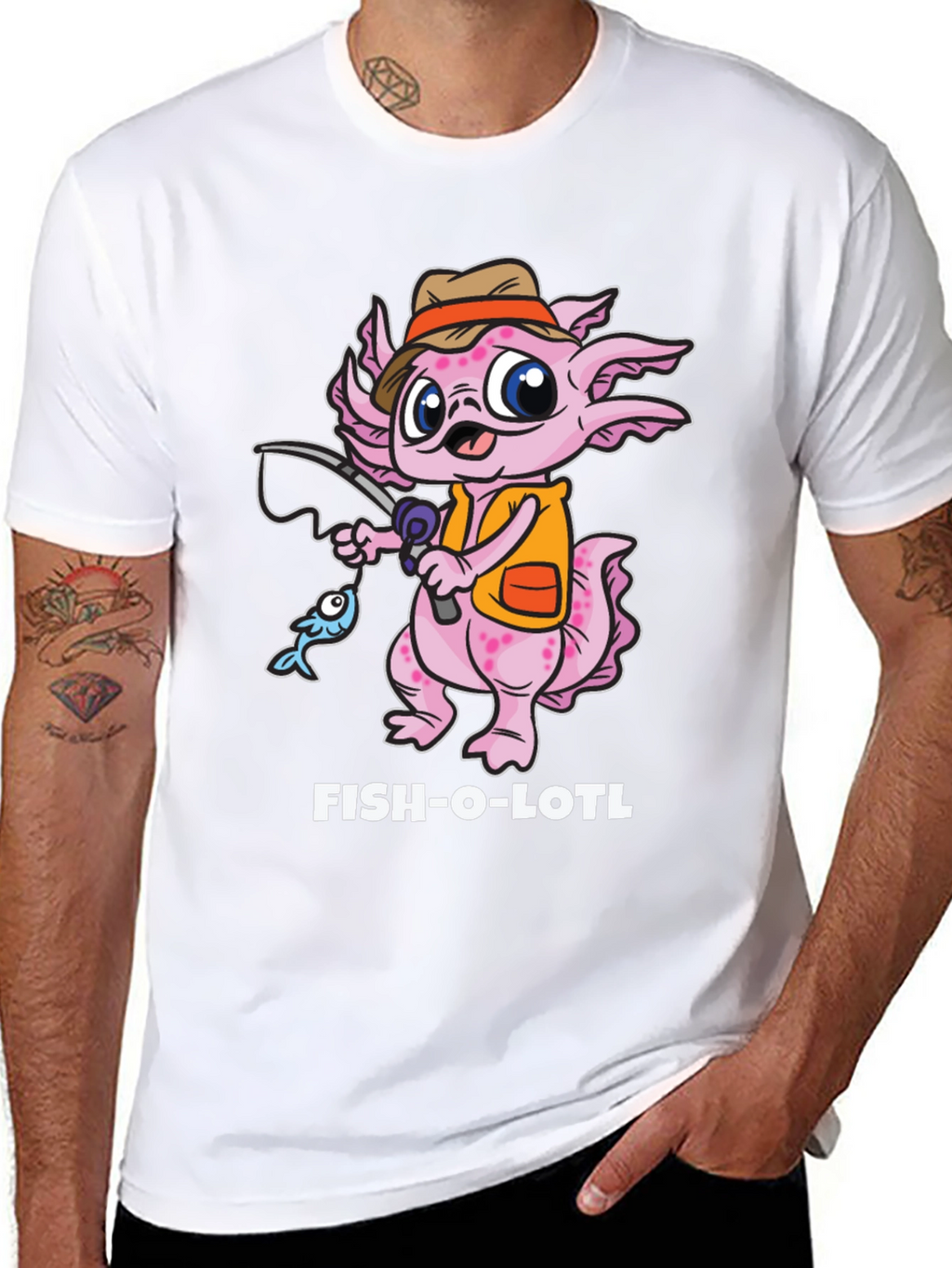 Fish-O-Lotl Graphic T-Shirt - Black