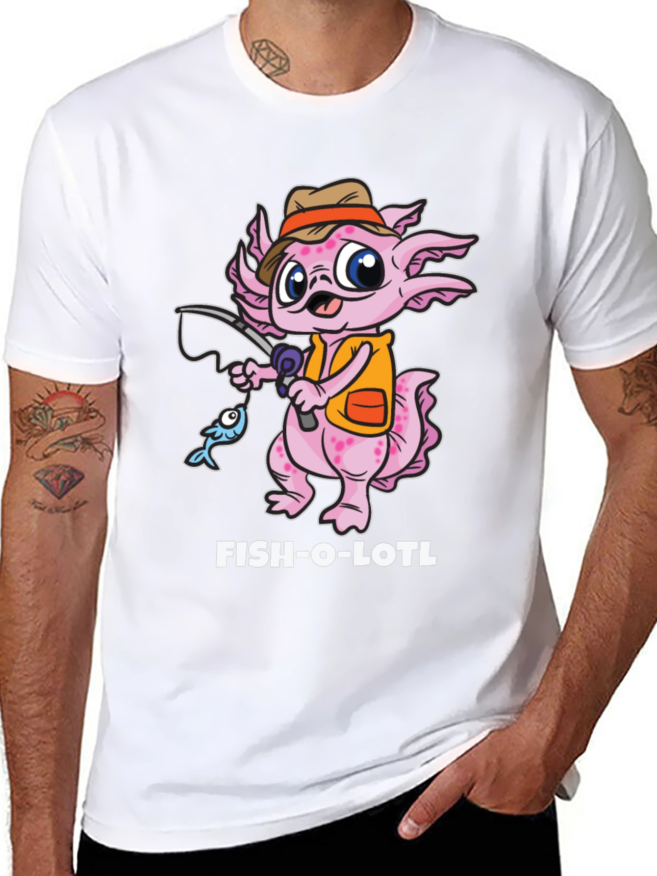Fish-O-Lotl Graphic T-Shirt - Black