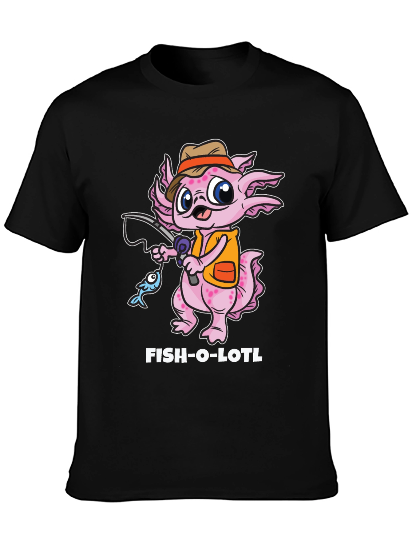 Fish-O-Lotl Graphic T-Shirt - Black