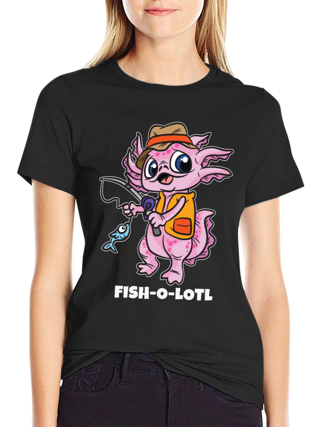 Fish-O-Lotl Graphic T-Shirt - Black