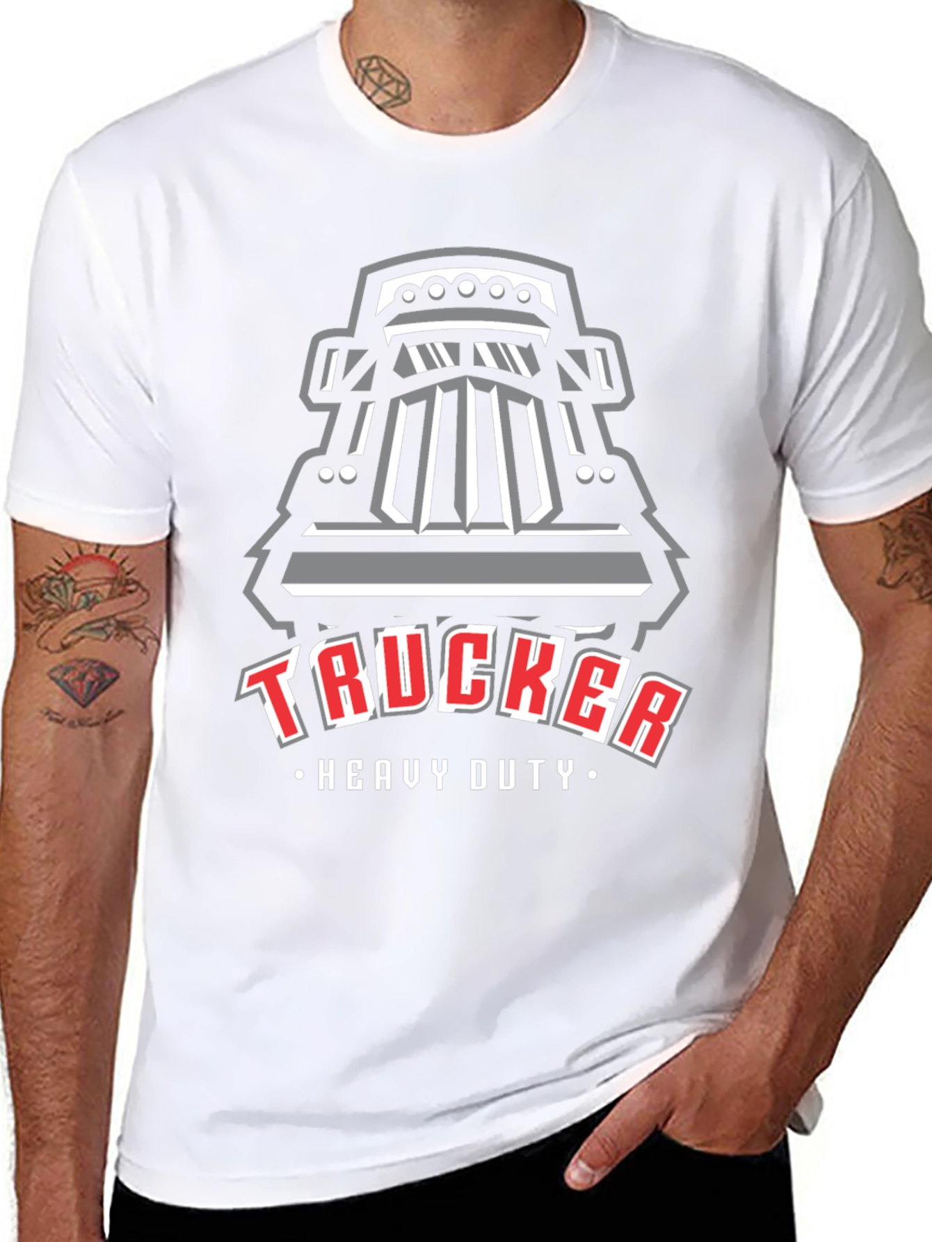 Trucker Heavy Duty Graphic T-Shirt - Black