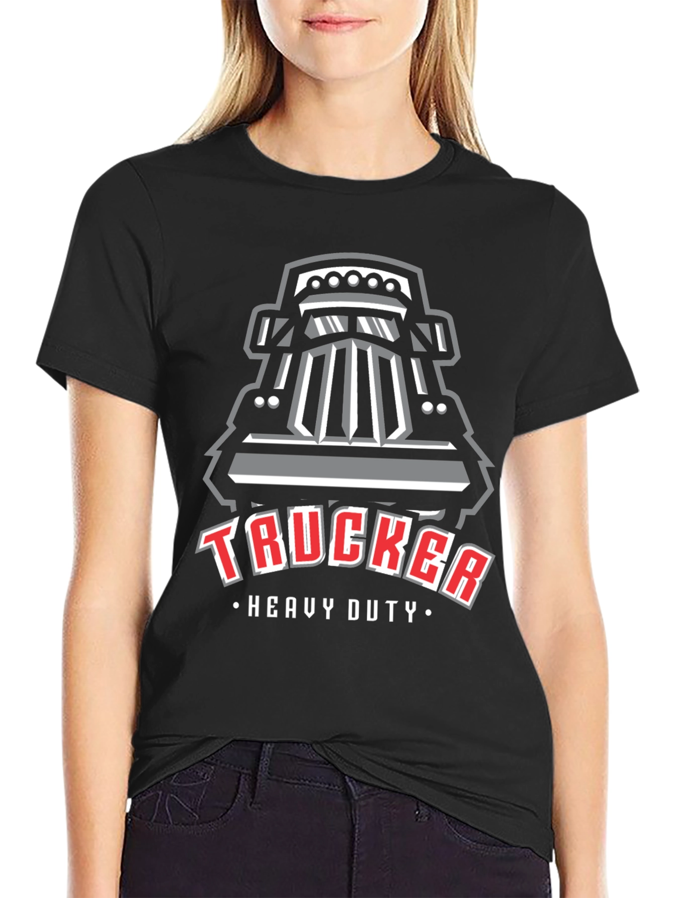 Trucker Heavy Duty Graphic T-Shirt - Black