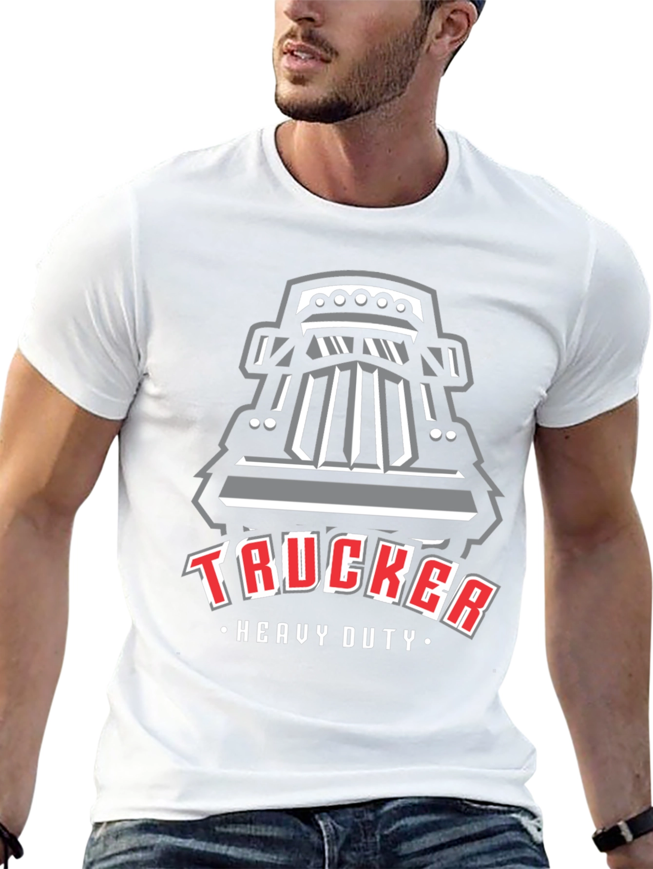 Trucker Heavy Duty Graphic T-Shirt - Black