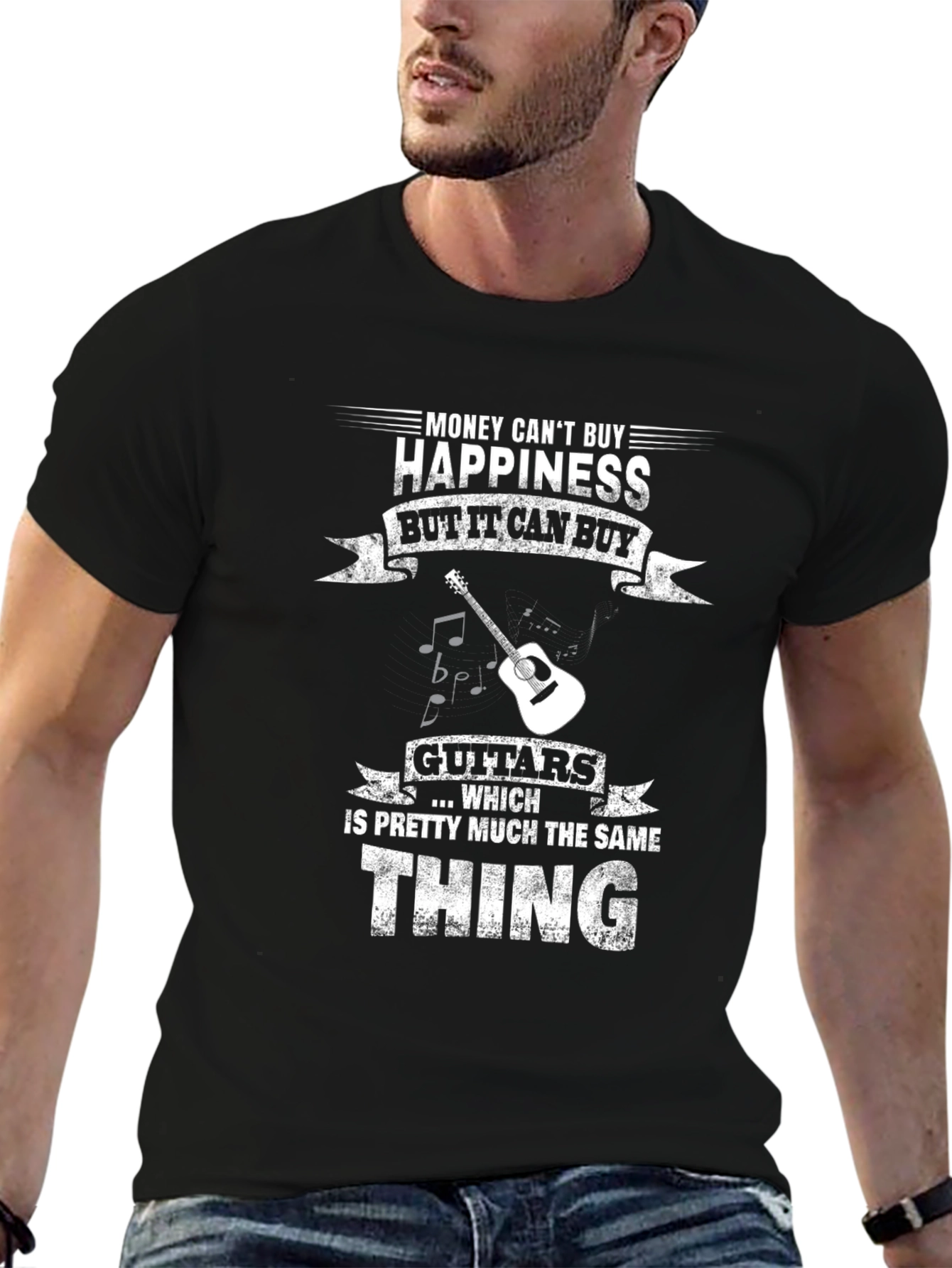 Money Cant Buy Happiness Guitar T-Shirt
