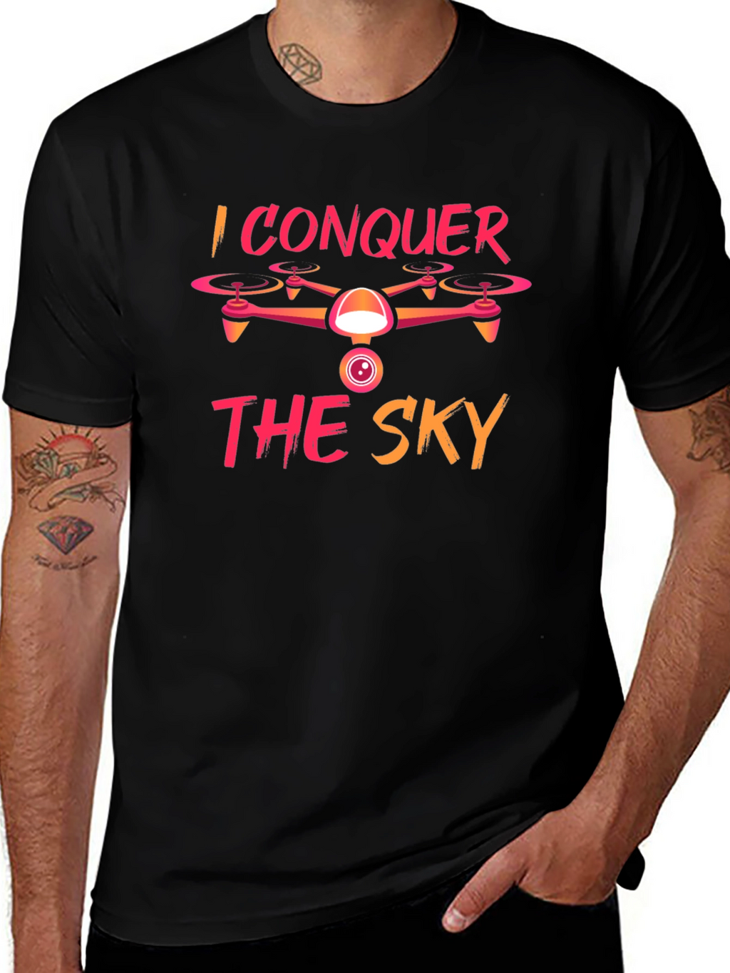 I Conquer The Sky Drone Graphic Tee