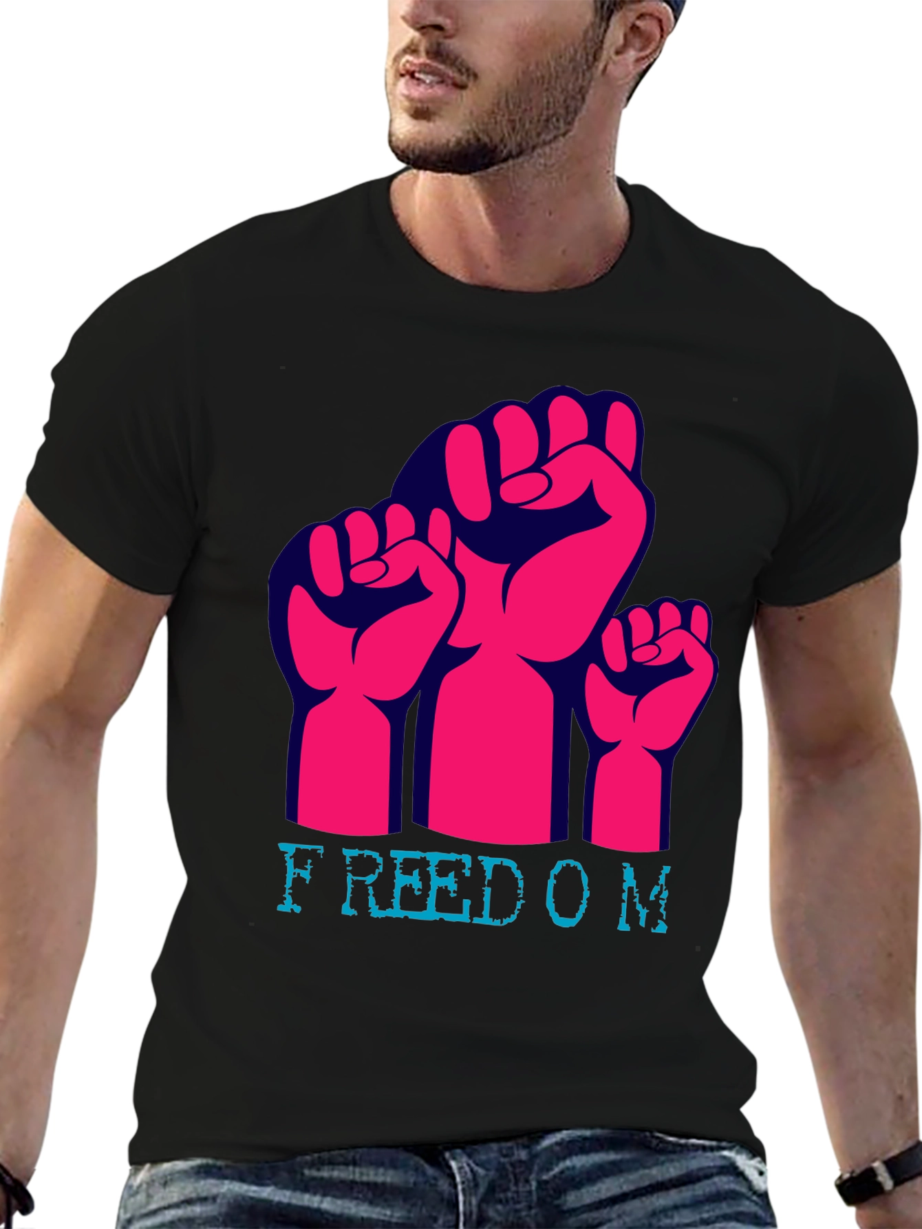 Freedom Fist Graphic Tee - Black