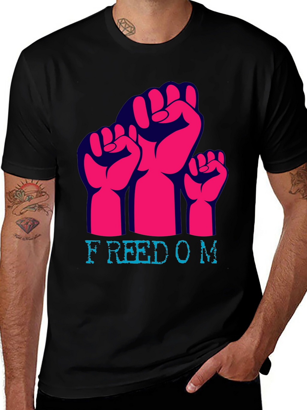 Freedom Fist Graphic Tee - Black
