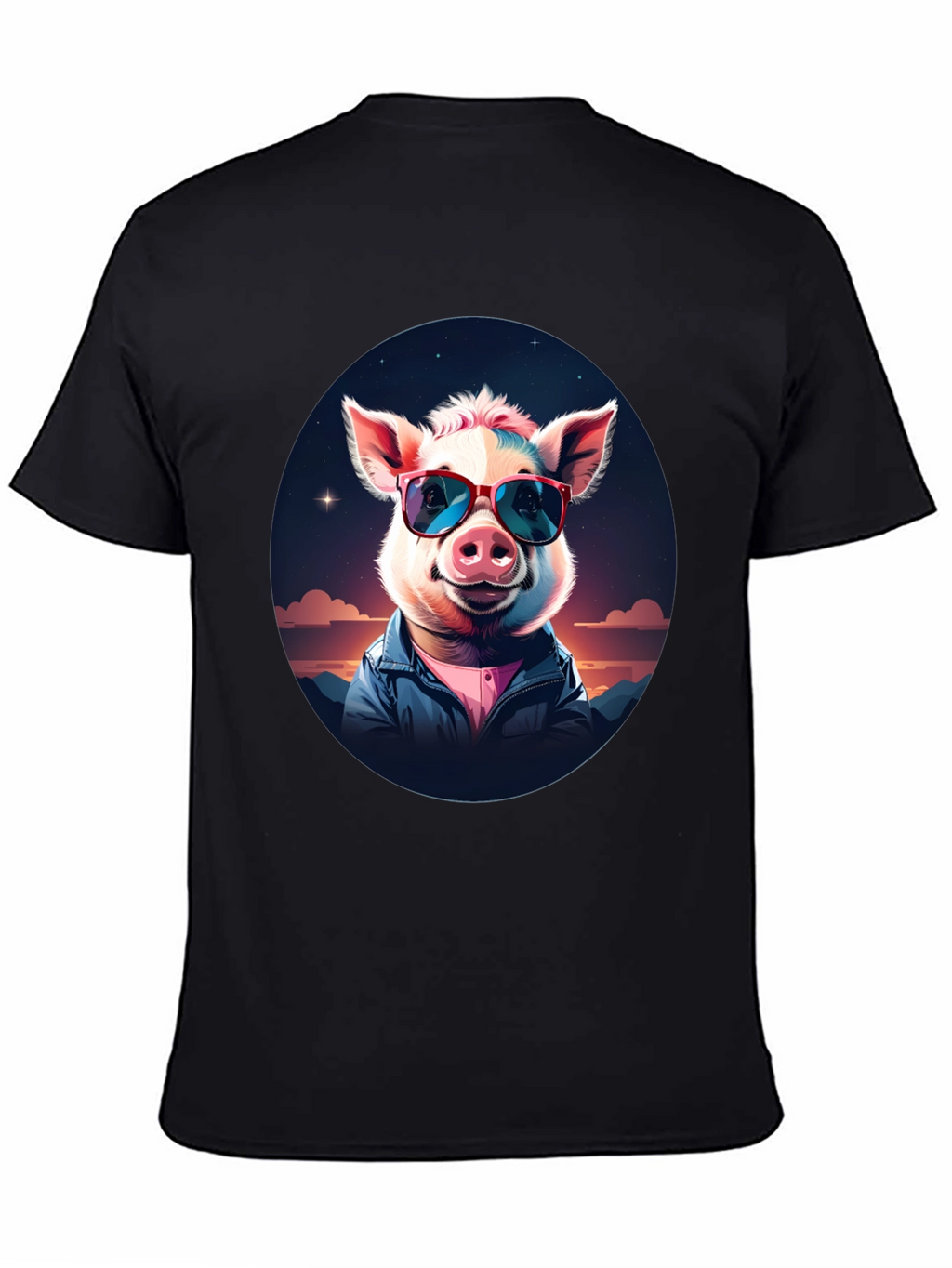Cool Pig Graphic Tee - Stylish Unisex Black T-Shirt