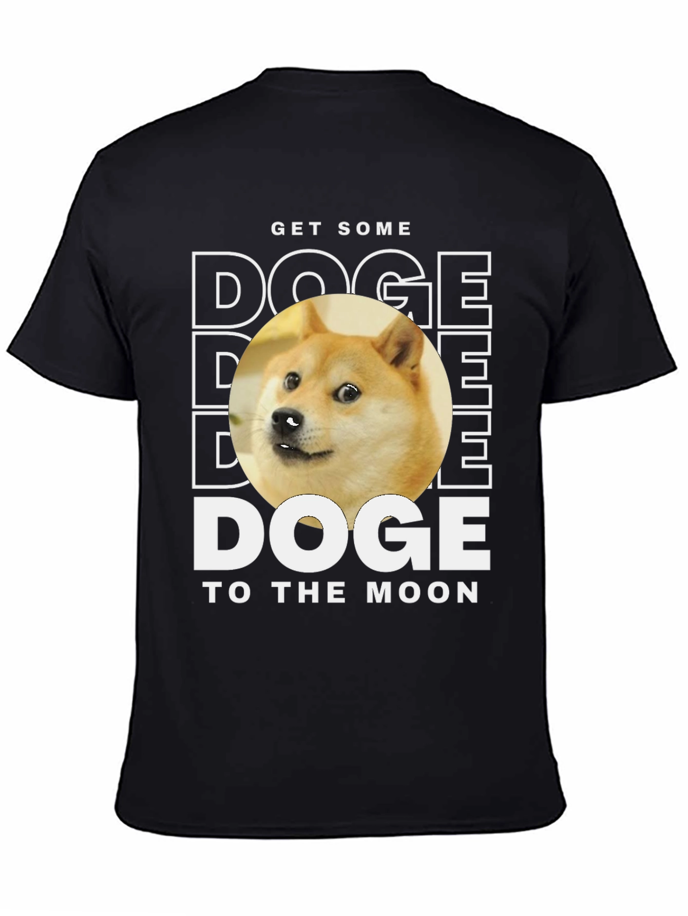 Doge To The Moon Black T-Shirt