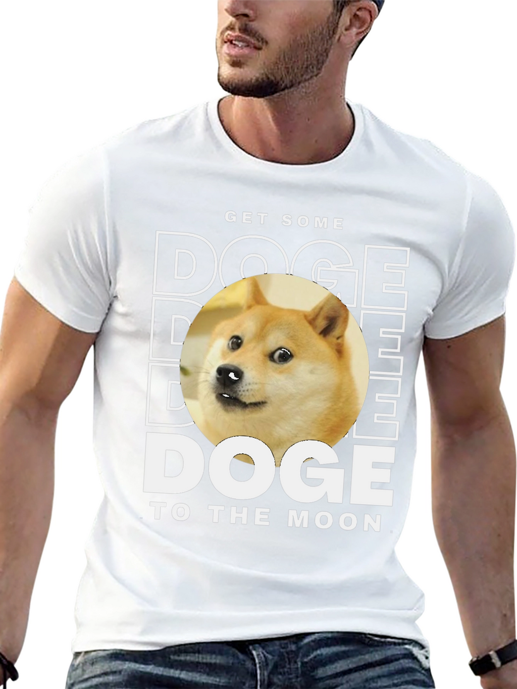 Doge To The Moon Black T-Shirt