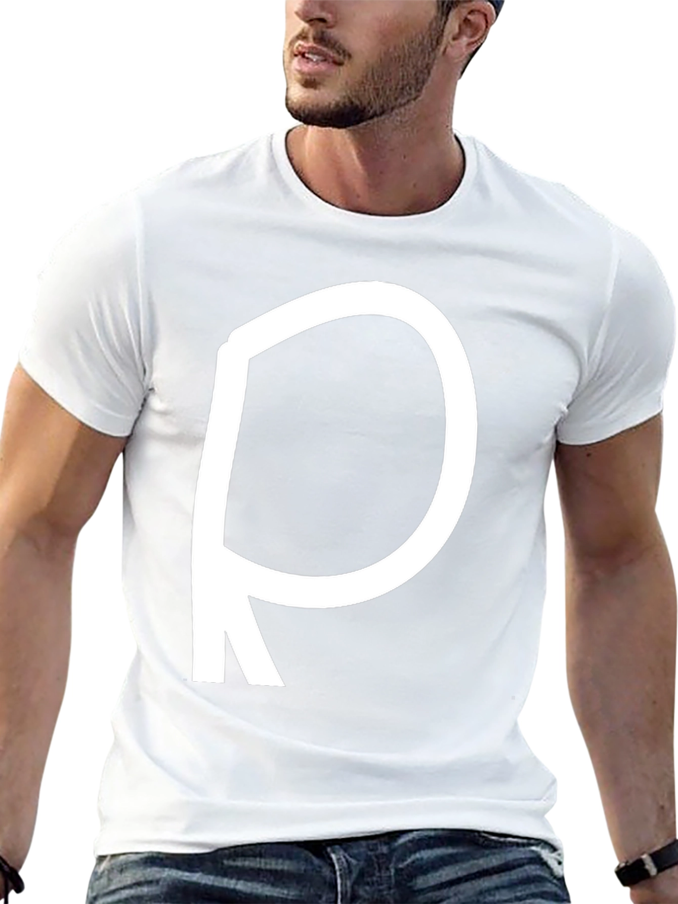 Bold Letter R Black T-Shirt